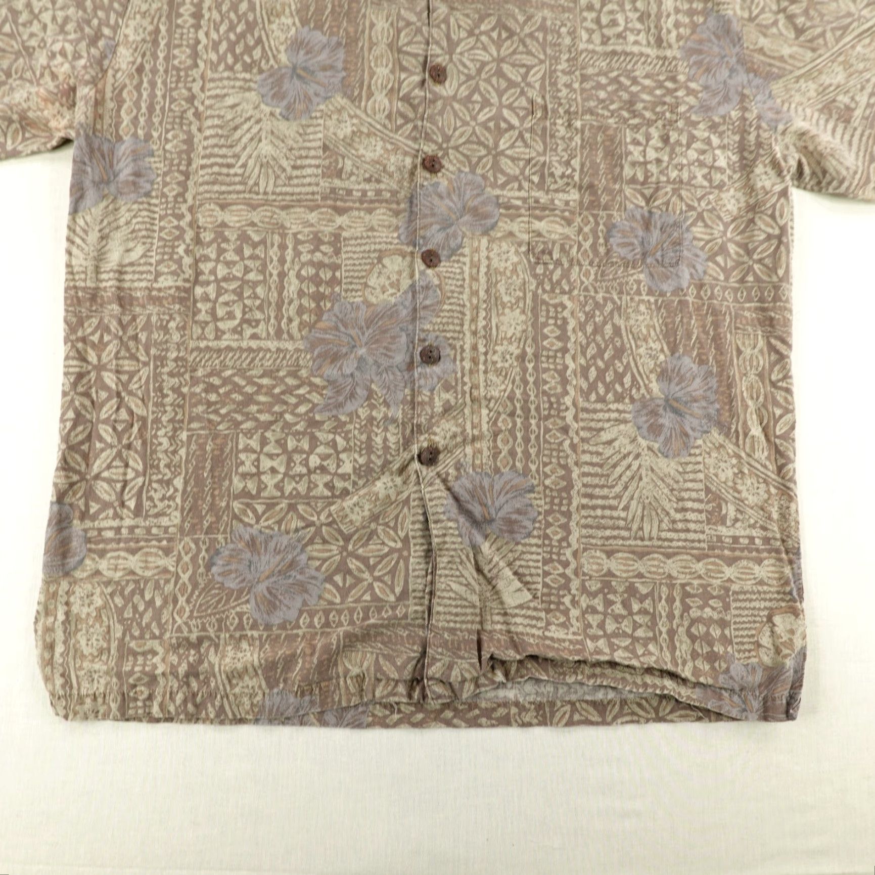 Vintage Kahala Shirt Mens Large Brown Hawaiian Tribal Aloha Camp Linen Rayon Cotton Camp Size US L / EU 52-54 / 3 - 3 Thumbnail