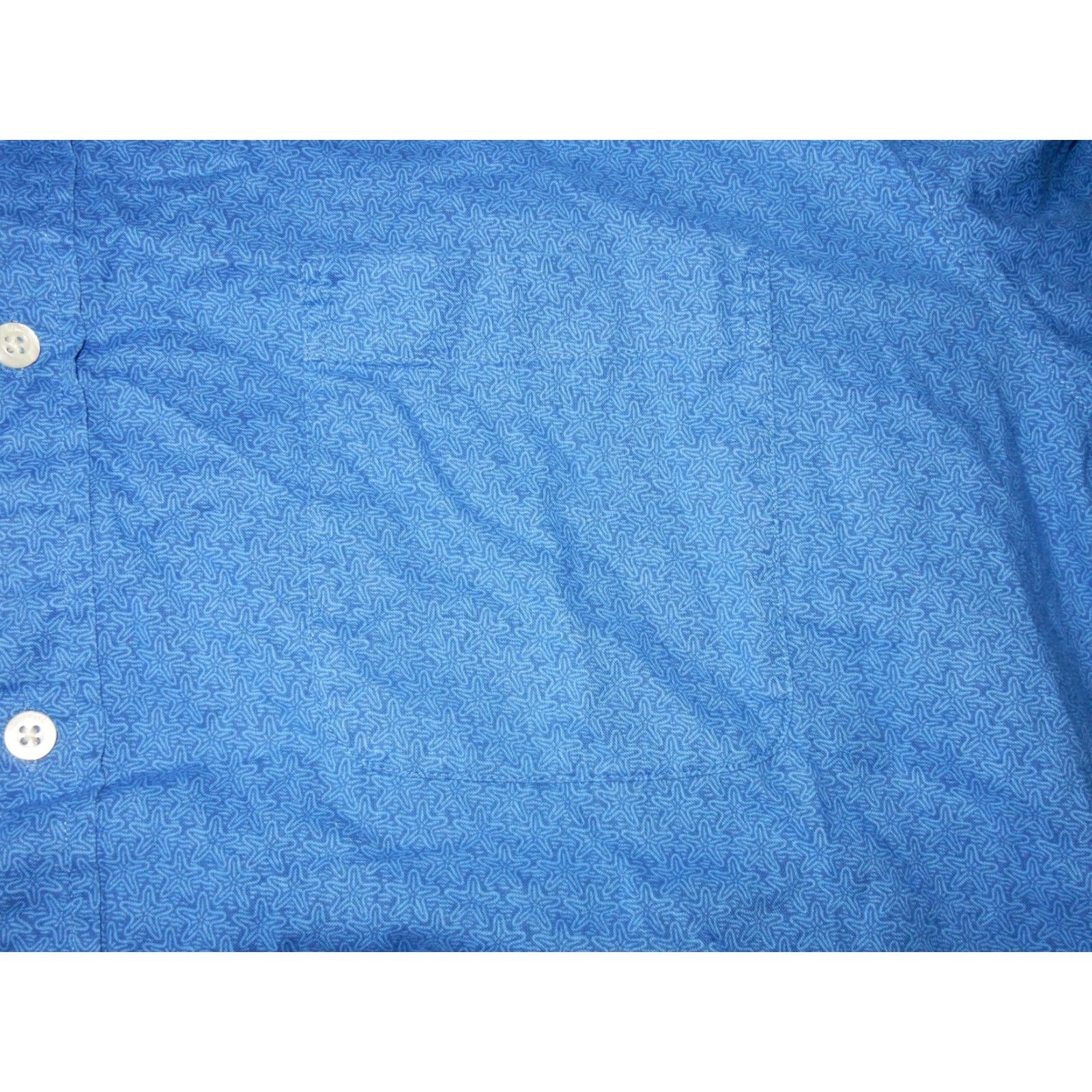 Vineyard Vines Vineyard Vines Men's Button Front Shirt Short Sleeve 2XL Blue Cotton Starfish Size US XXL / EU 58 / 5 - 2 Thumbnail