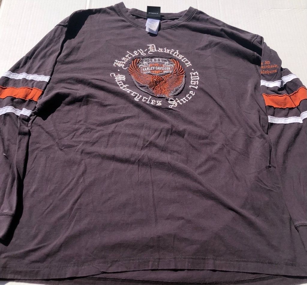 Harley Davidson Harley Davidson Long Sleeve T-Shirt XL Gray Orange Size US XL / EU 56 / 4 - 1 Thumbnail
