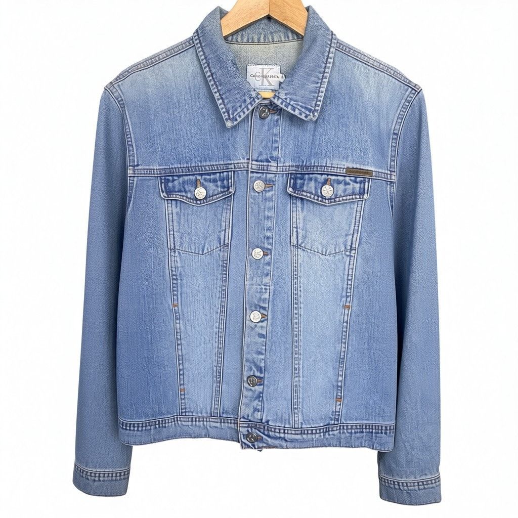 Calvin Klein Vintage 90s Calvin Klein Women's XL Blue Jean Denim Jacket Size XL / US 12-14 / IT 48-50 - 1 Thumbnail