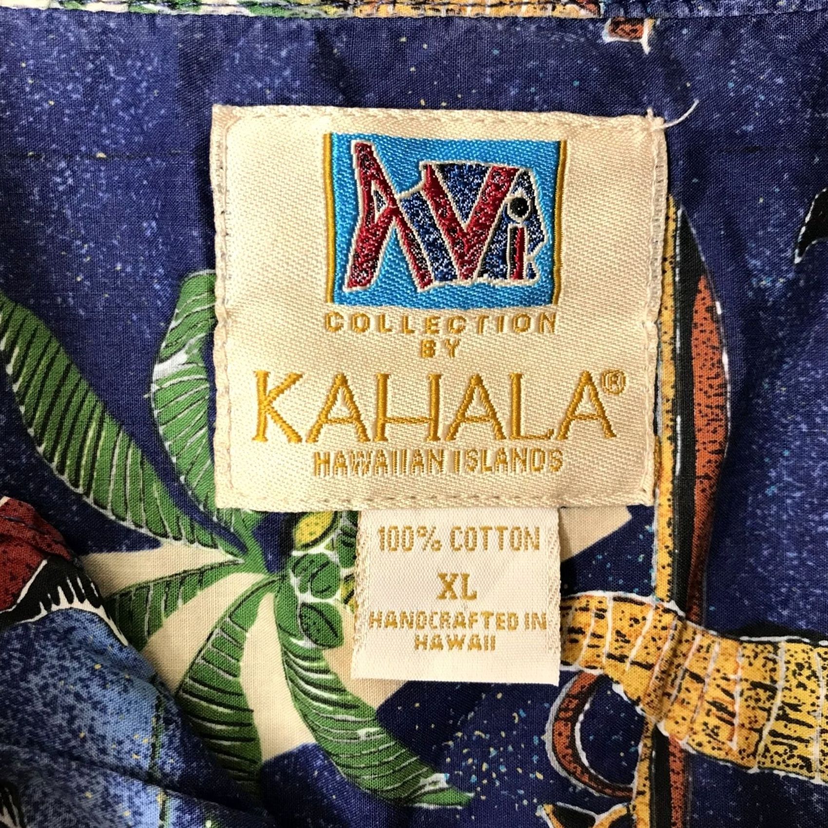 Vintage Kahala Mens XL Blue Hawaiian Shirt Button Collared 100% Cotton Size US XL / EU 56 / 4 - 8 Thumbnail