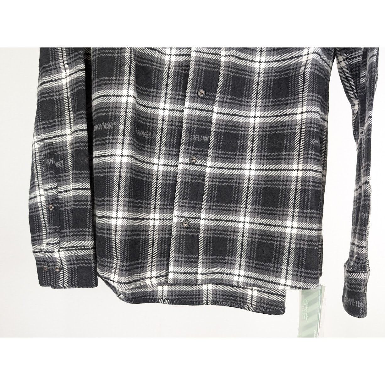 Off-White o1rshd1 Stencil Flannel Check Shirt in Black Size US S / EU 44-46 / 1 - 7 Thumbnail