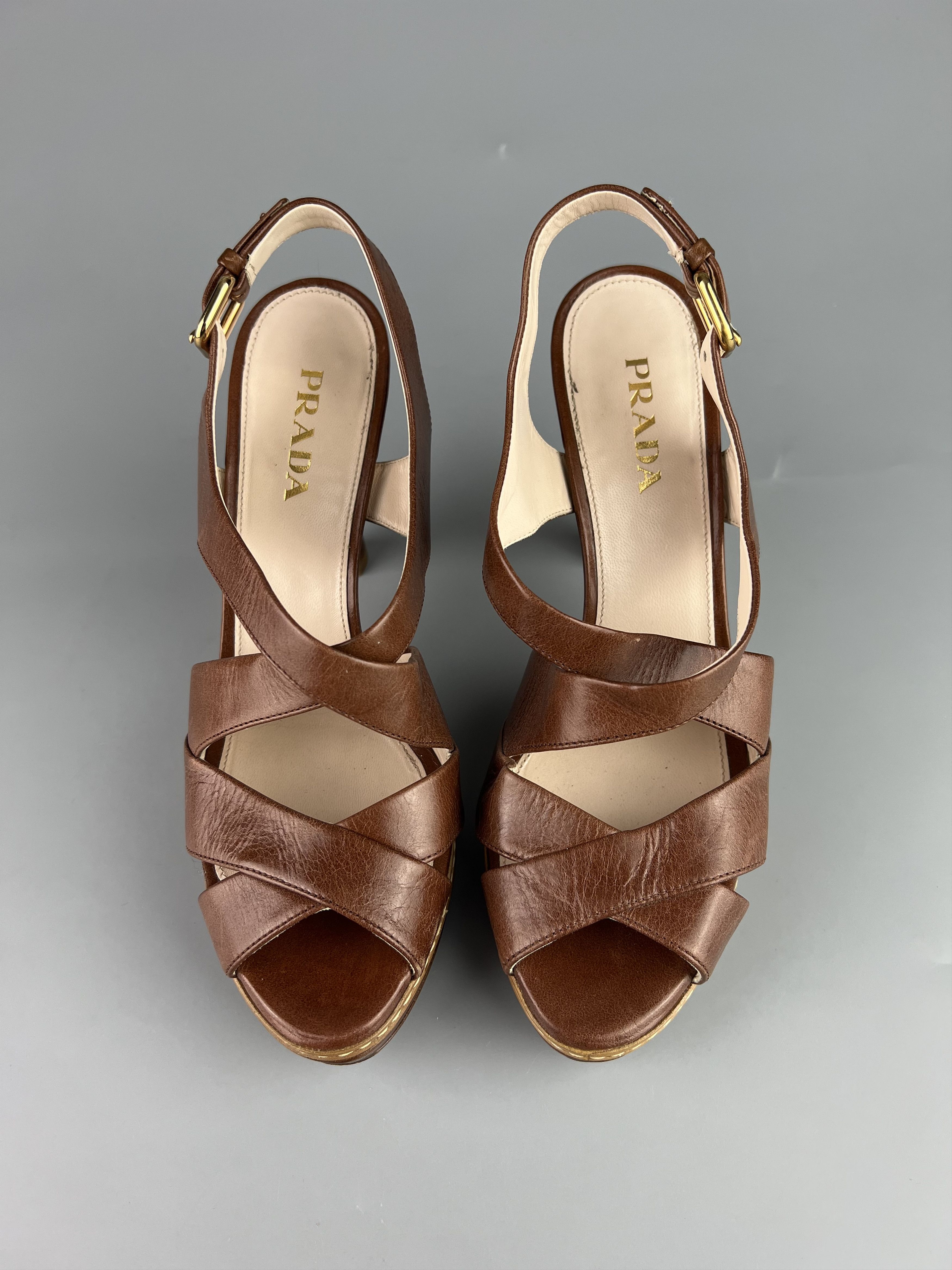 Prada Prada Brown Heels Size 38 Size US 8 / IT 38 - 1 Thumbnail