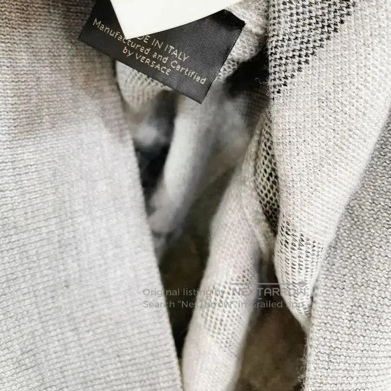 Versace Versace Gray Wool Checked Long Sleeve Sweater . Size US XS / EU 42 / 0 - 5 Thumbnail