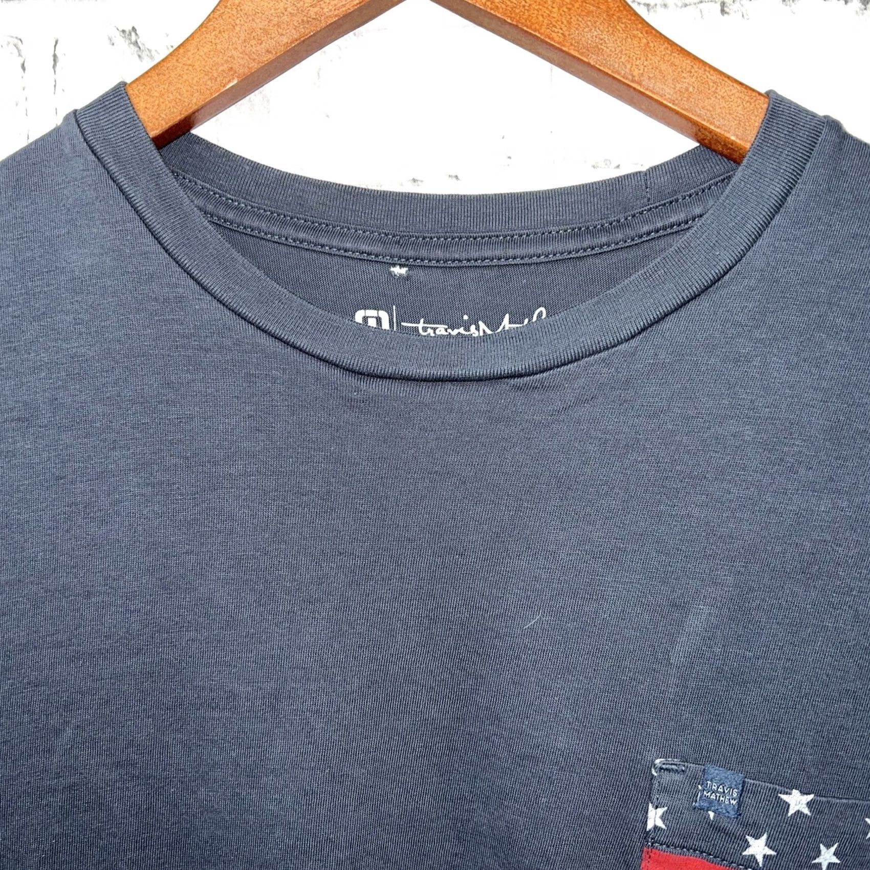 TravisMathew Travis Mathew American Flag Pocket Shirt Mens S Gray Size US S / EU 44-46 / 1 - 3 Thumbnail