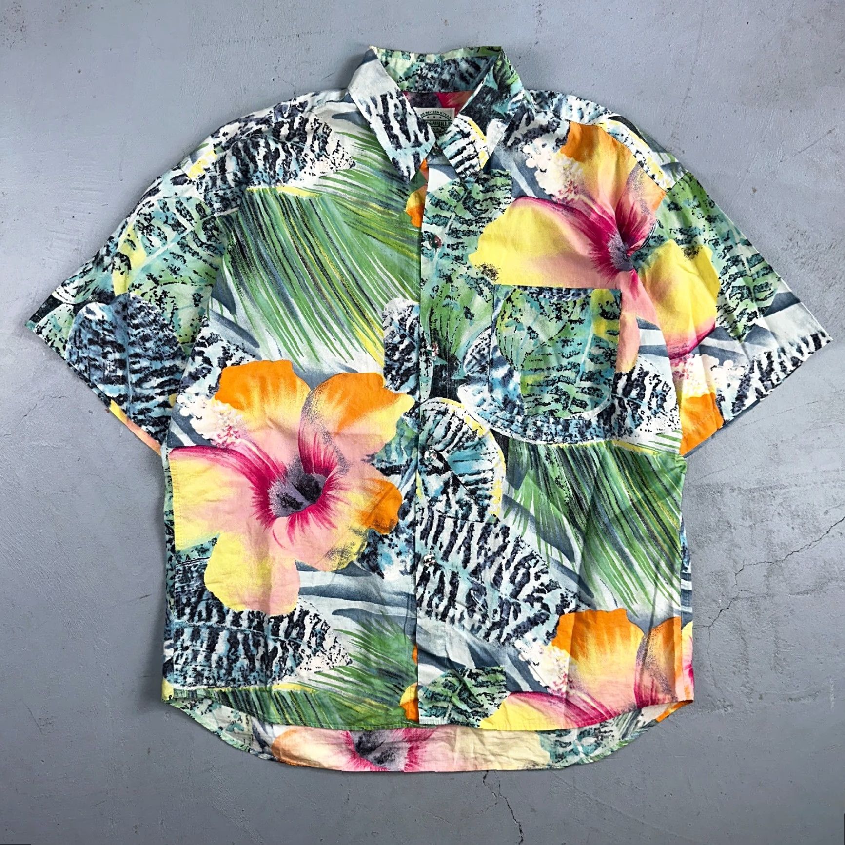 Jams World VINTAGE Jams World Tropicana Floral Men's Hawaiian Button Large Shirt USA Made Size US L / EU 52-54 / 3 - 2 Thumbnail