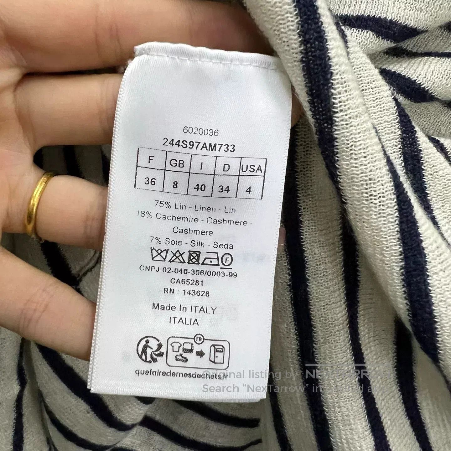 Dior Dior Striped Star Logo Knit Sweater. Size XS / US 0-2 / IT 36-38 - 3 Thumbnail