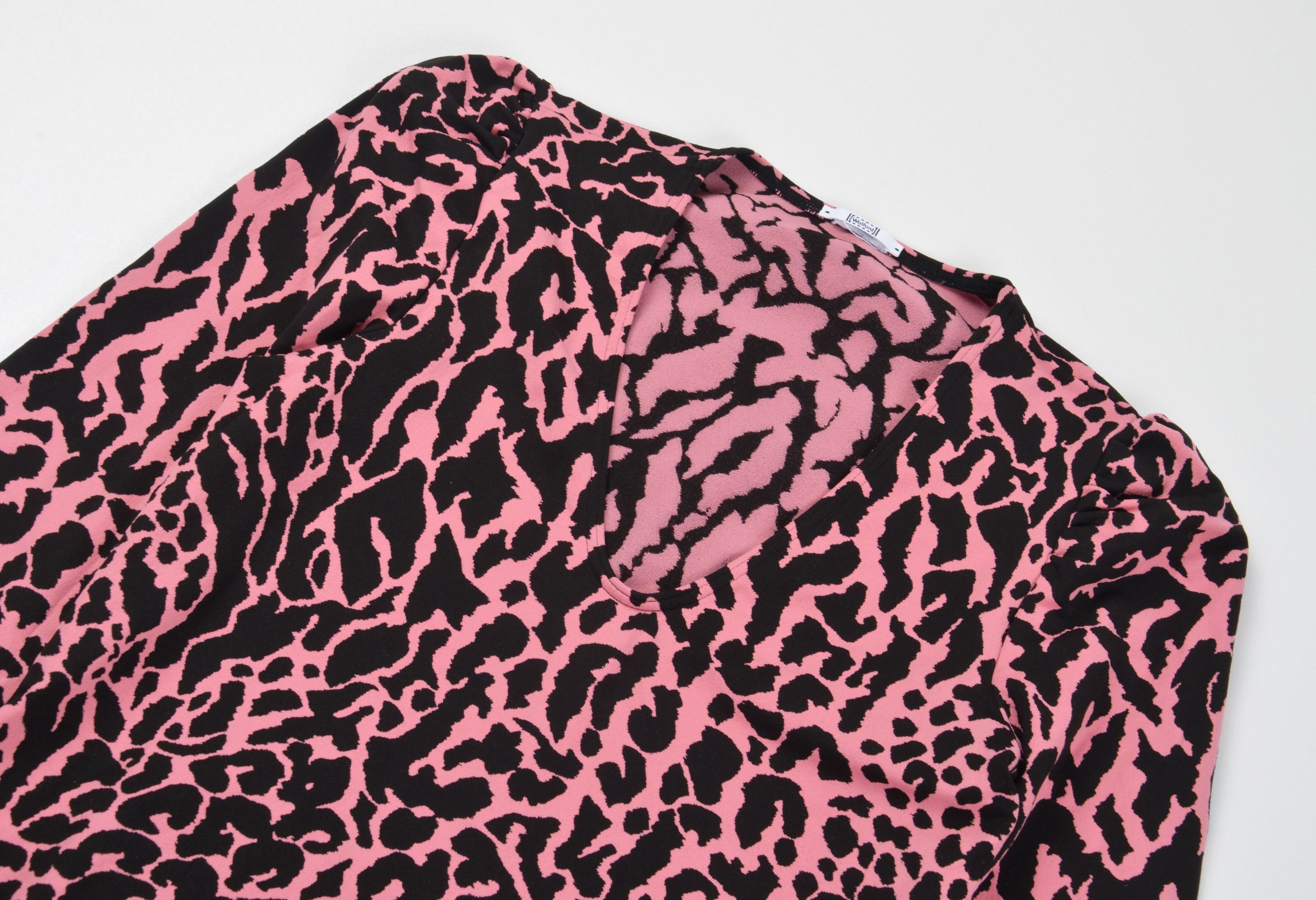 Wolford Wolford Pink Leopard Coquette Long Sleeve V-Neck Top Size S / US 4 / IT 40 - 5 Thumbnail
