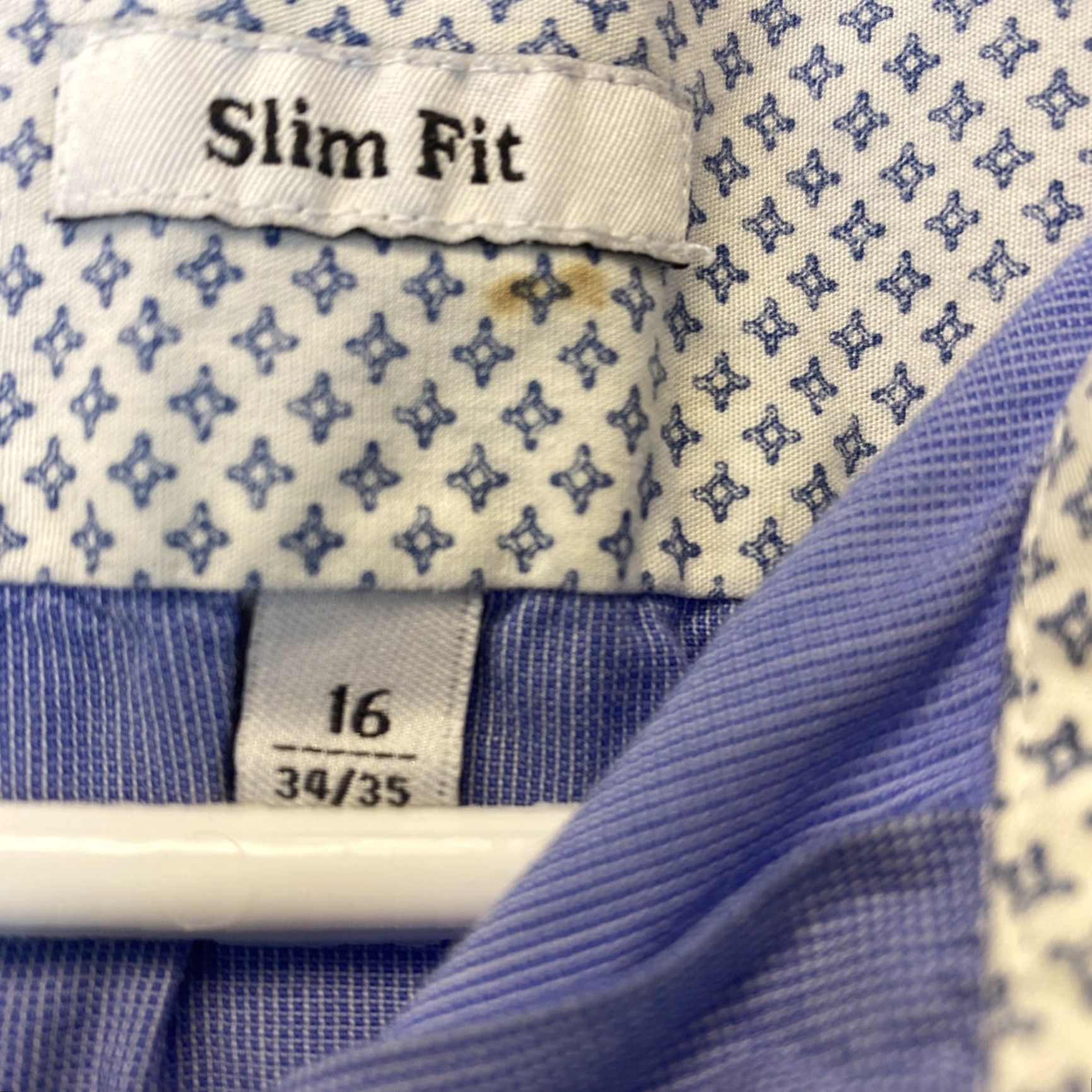 Isaac Mizrahi ISAAC MIZRAHI Shirt Mens Blue Cotton Slim Button-Down Long Sleeve 16 Regular Adult L Shirt - Men’s Button-Up, 70s 80s 90s Theme Size US L / EU 52-54 / 3 - 7 Thumbnail