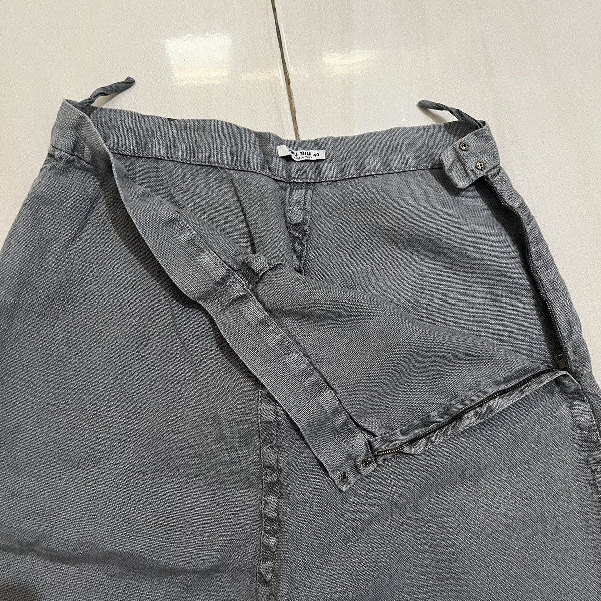 Miu Miu Miu Miu Midi Poplin Grey linen Skirt Size 27" / US 4 / IT 40 - 2 Thumbnail