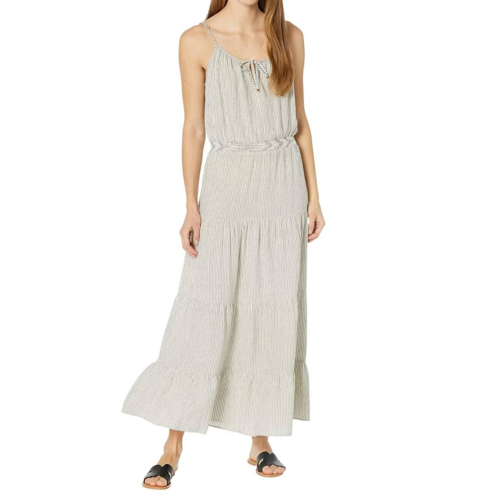 Dylan Linen Luna Maxi In Black Stripe | Grailed