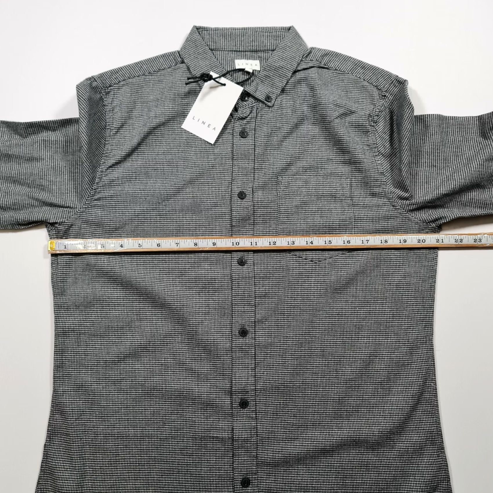Vintage Linea Shirt Mens M Grey Puppy Tooth Long Sleeve Cotton Button Size US M / EU 48-50 / 2 - 5 Thumbnail