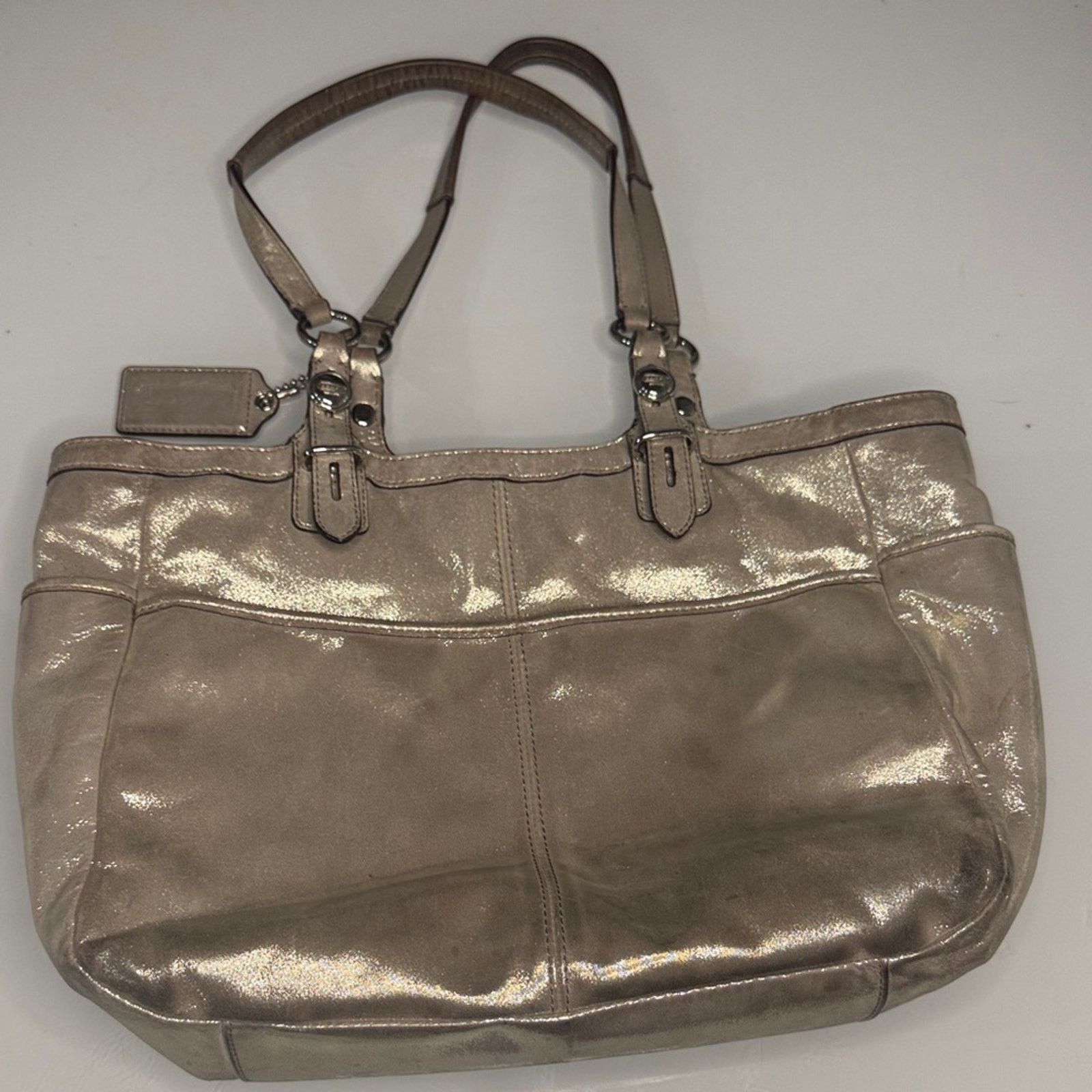 Coach Coach Metallic Leather Tote Bag – Champagne Gold Size ONE SIZE - 2 Thumbnail