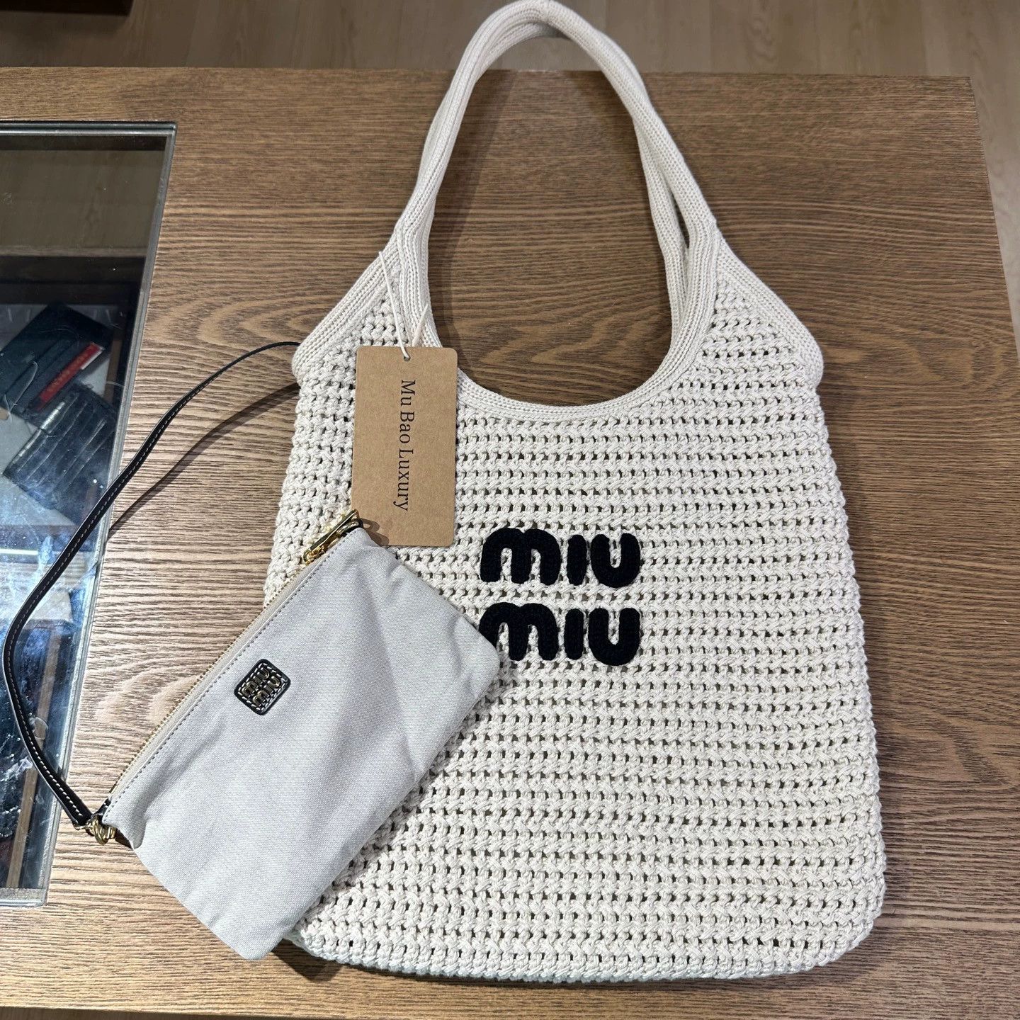 Miu Miu MiuMiu IVY Logo Embroidery Hand/Shldr Bag mar432 Size ONE SIZE - 4 Thumbnail