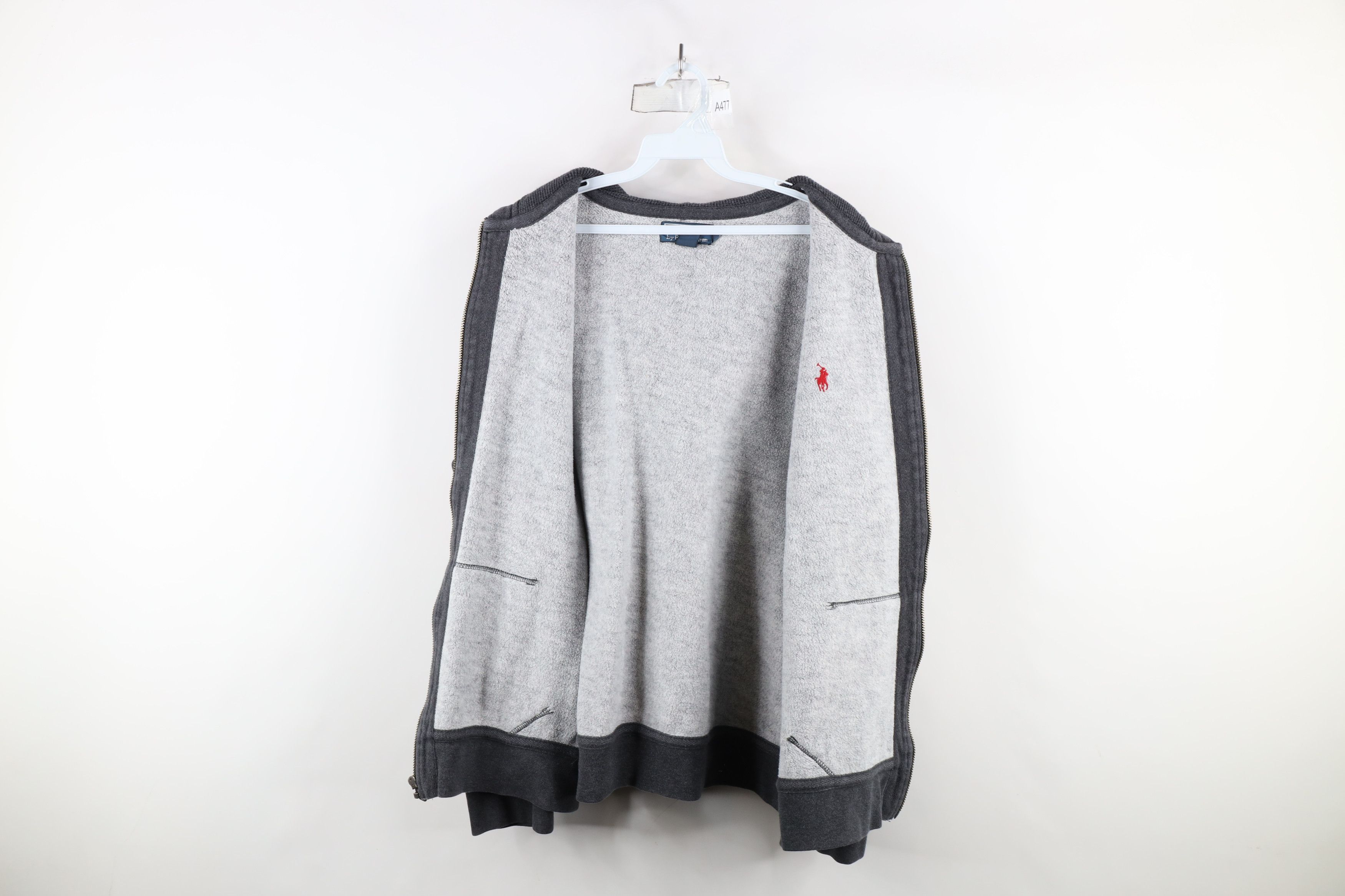 Ralph Lauren × Vintage Vintage 90s Ralph Lauren Heavyweight Zip Hoodie Sweatshirt Size US XXL / EU 58 / 5 - 9 Thumbnail