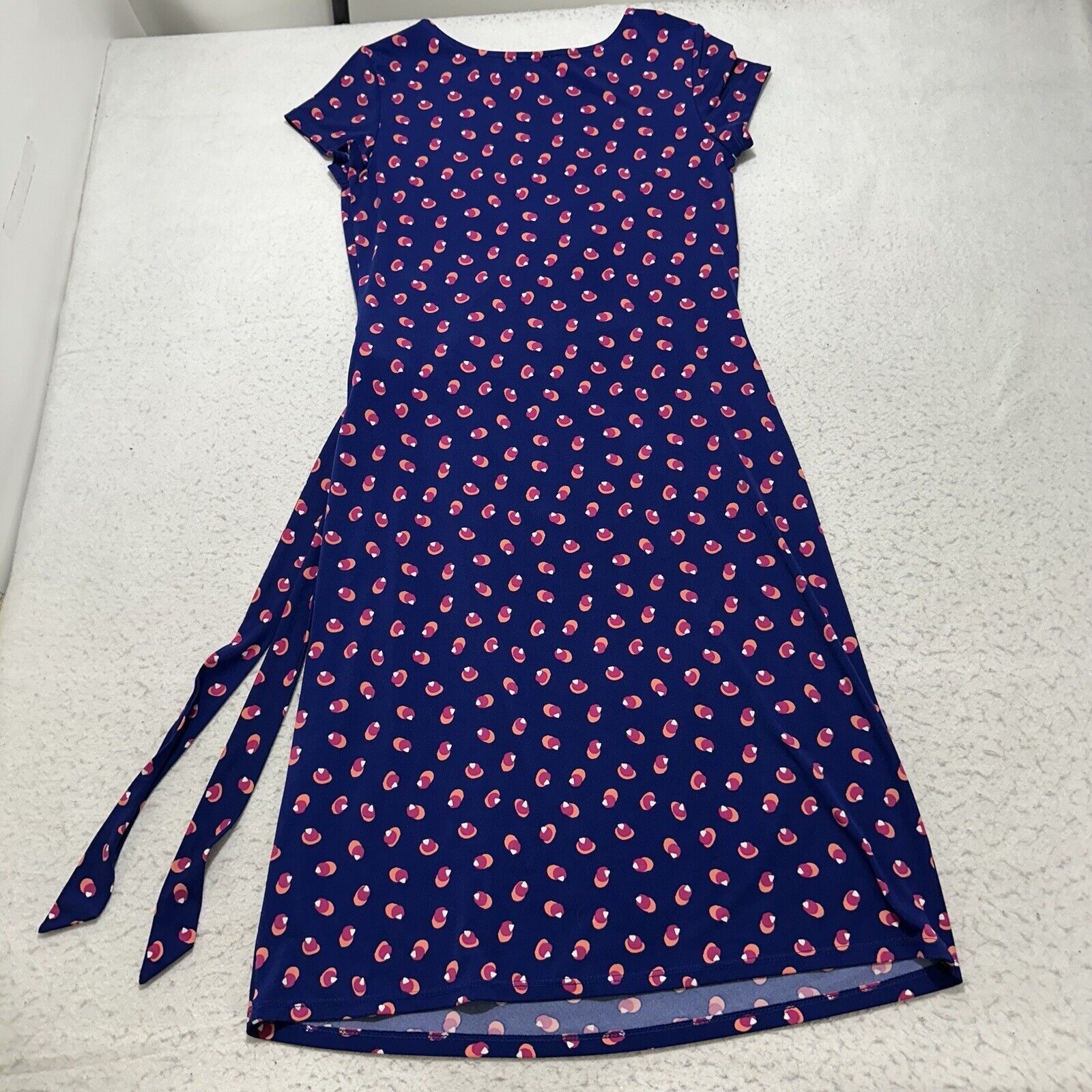 Other Leota Medium Madison Faux Wrap Dress Navy Blue Pink Stretch Size M / US 6-8 / IT 42-44 - 11 Thumbnail
