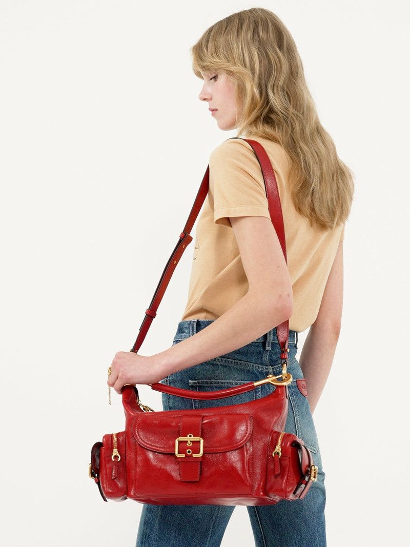 Chloe o1loc1c10126 Size: OS / Camera Medium Double Carry Red Size ONE SIZE - 4 Thumbnail
