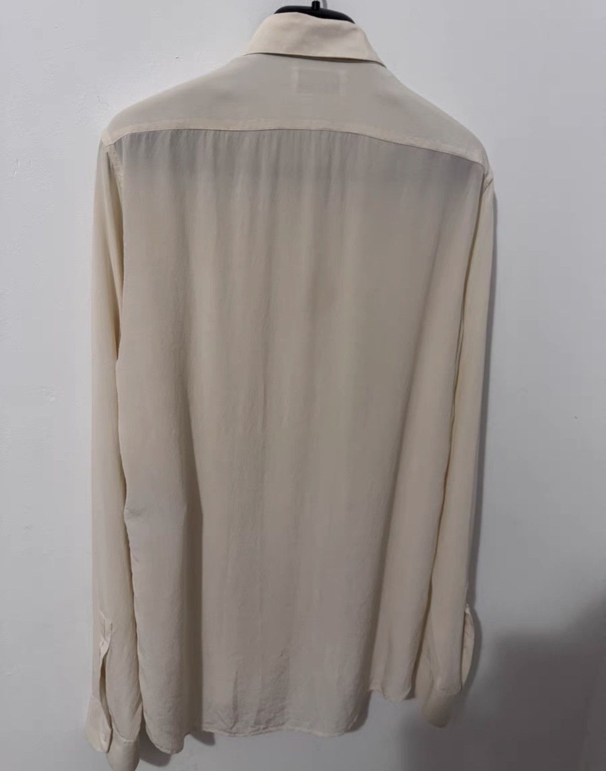 Saint Laurent Paris Saint Laurent 13FW Silk Point Collar Basic Off-White Shirt Size US M / EU 48-50 / 2 - 4 Thumbnail