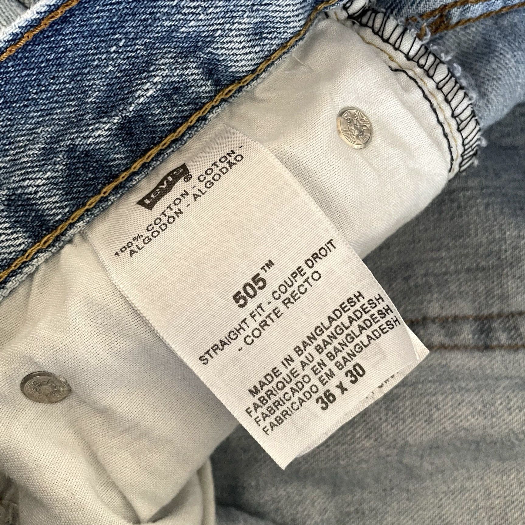 Levi's VINTAGE Levi's 505 Jeans Men Regular Fit Straight Cotton Denim Light Wash Distressed 36x30 Size US 36 / EU 52 - 3 Thumbnail