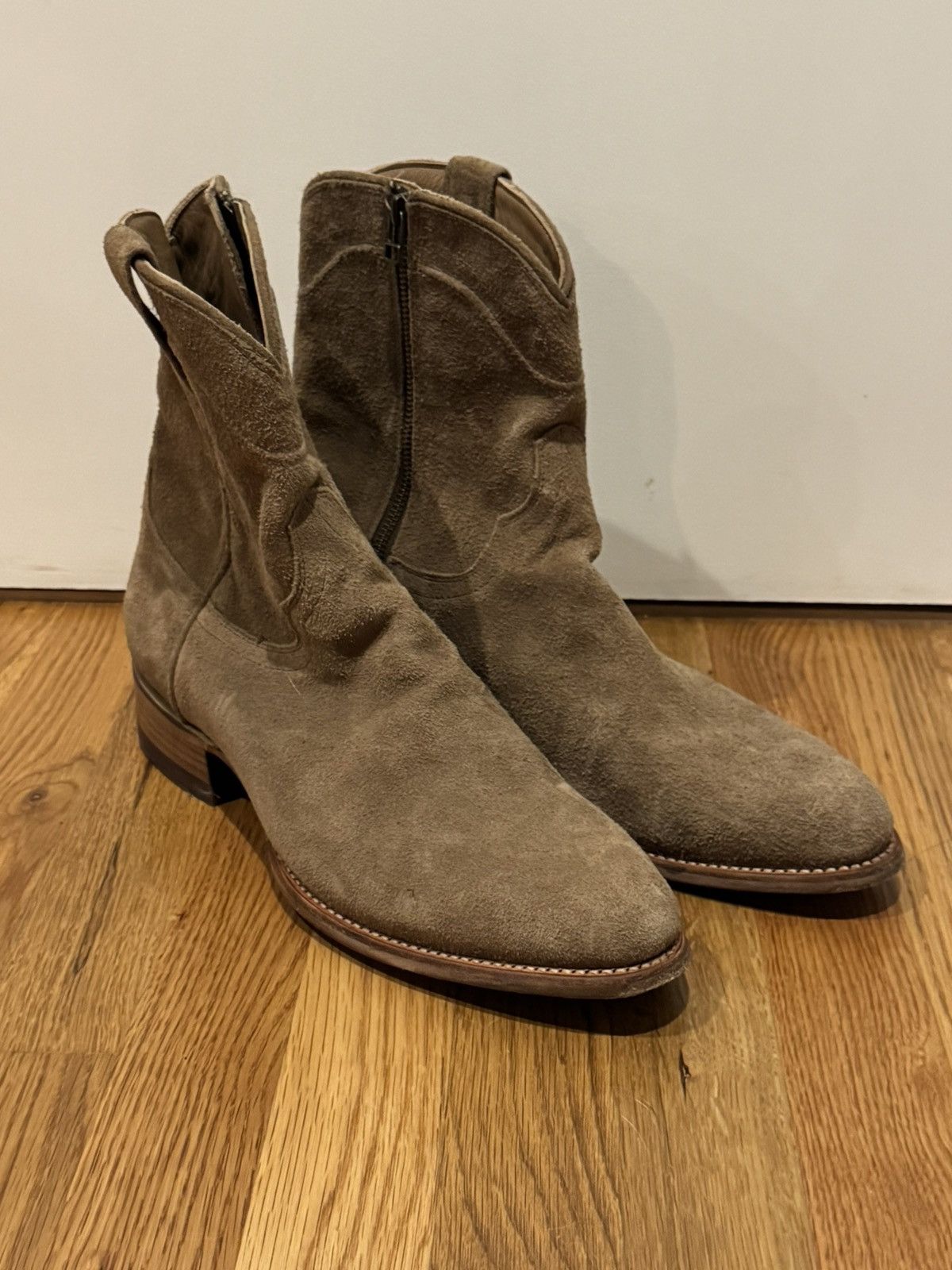 Tecovas Tecovas Brown Suede Zip Up Boots 12D Size US 12 / EU 45 - 3 Thumbnail