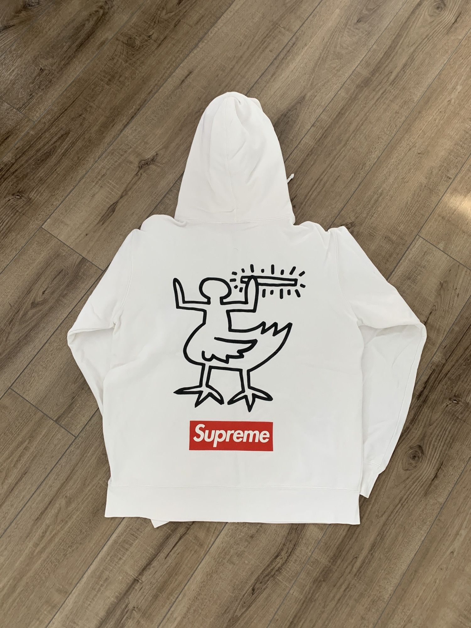 Supreme Malcolm McLaren White Duck Joint Hoodie RARE L