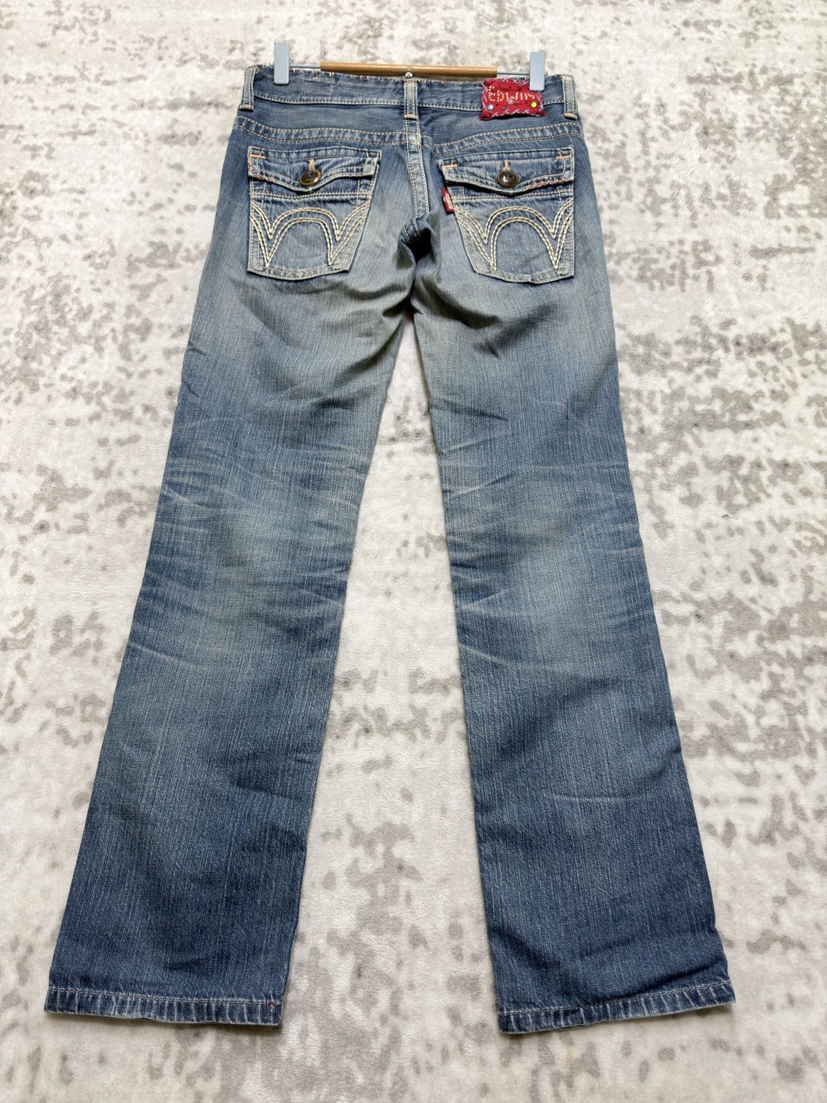 Edwin Vintage Edwin Distressed Blue Washed Low Rise Denim Jeans Size US 29 - 1 Thumbnail