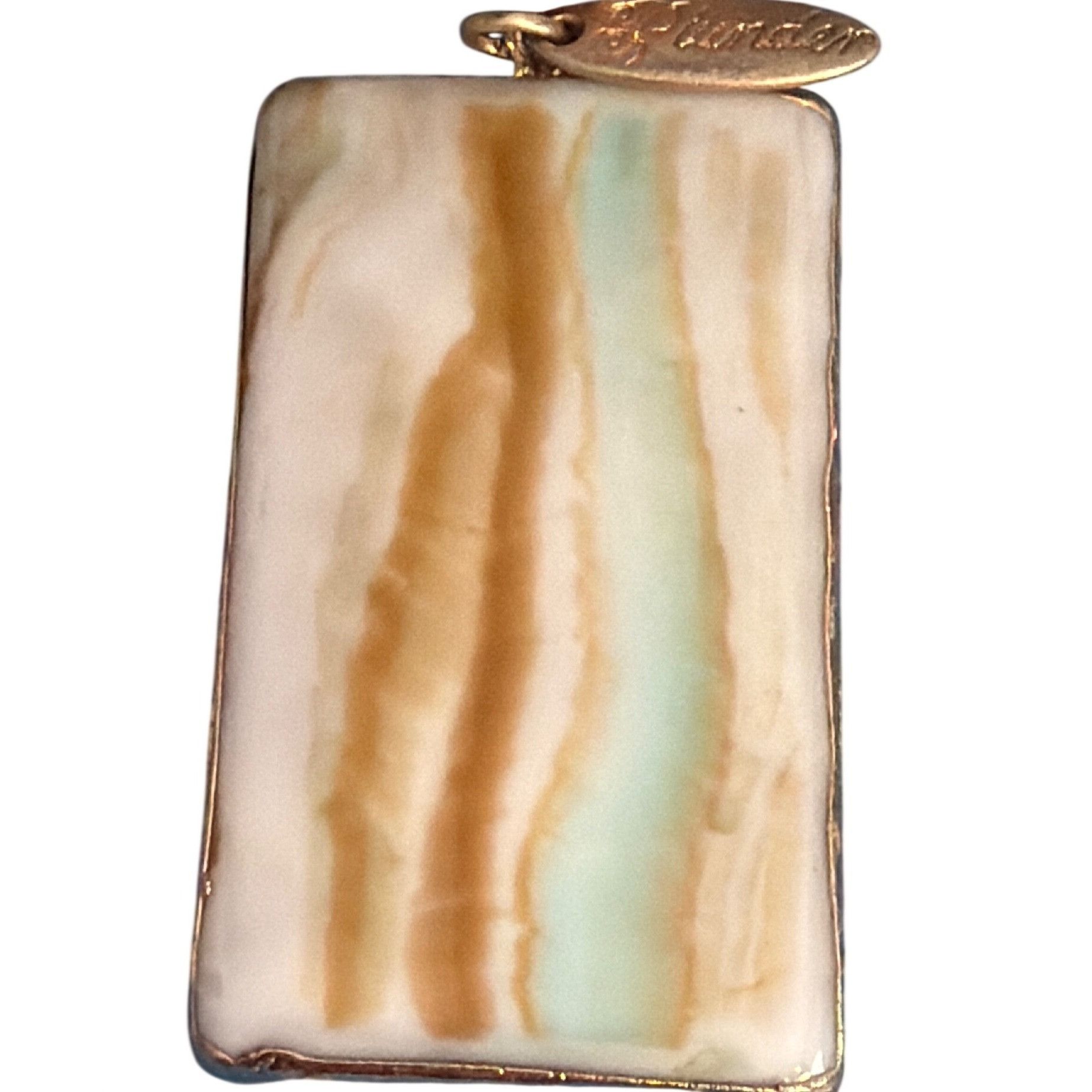 Other Plunder Annalyse Necklace Marble Pendant Gold Tone Mustard Y Size ONE SIZE - 2 Thumbnail