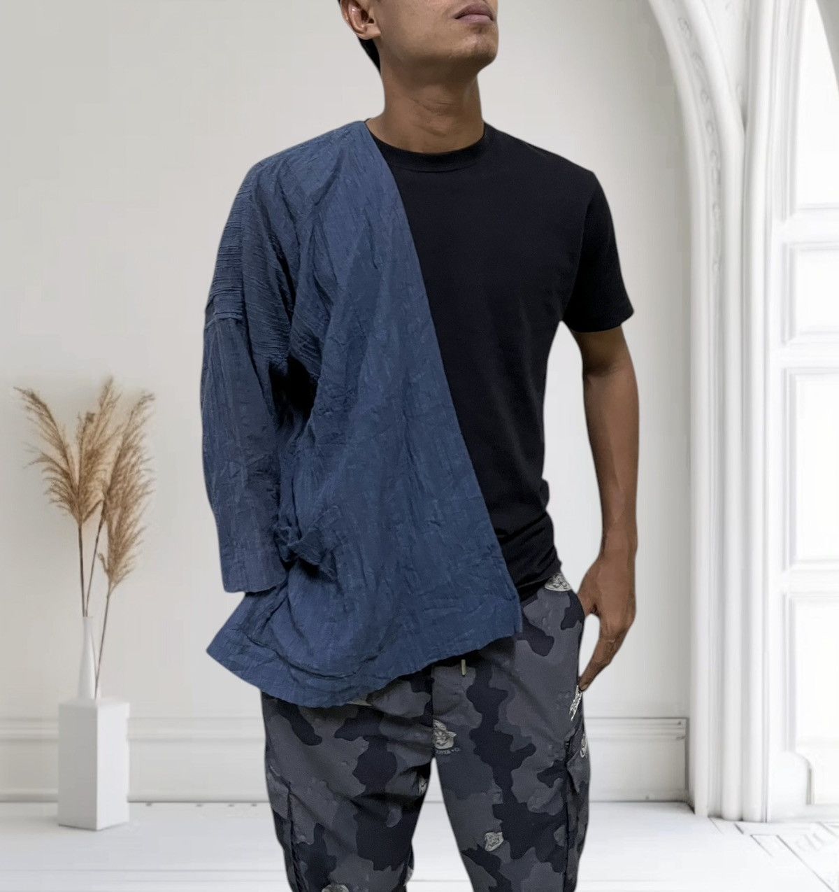 Issey Miyake 💥 ARCHIVES 80s-90s ISSEY MIYAKE PLANTATION WRINKLE KIMONO Size US M / EU 48-50 / 2 - 5 Thumbnail