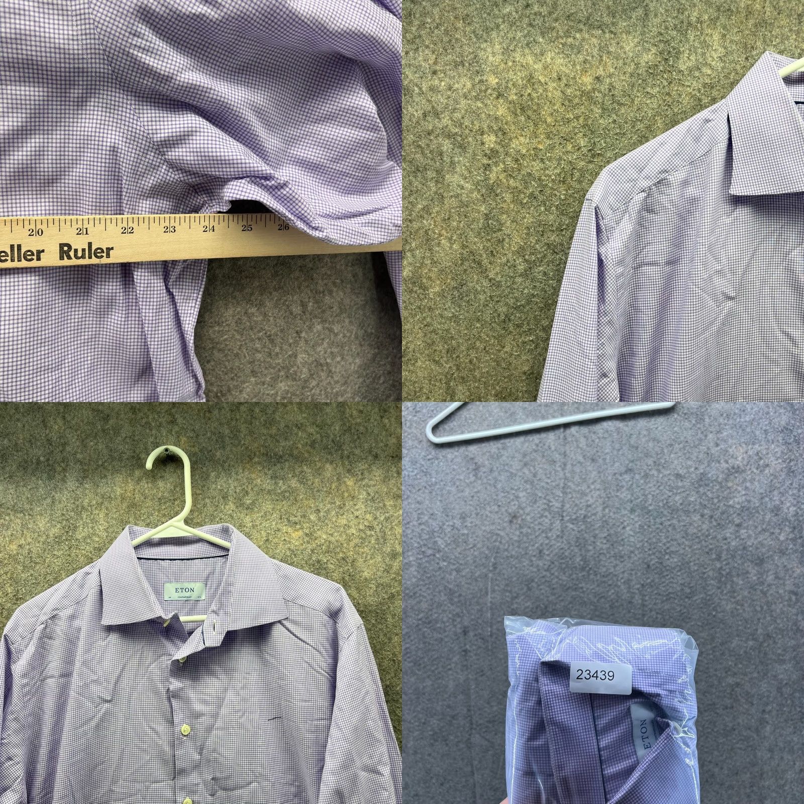 Eton VINTAGE Eton Shirt Men 17.5/44 Purple Check Button-Down Casual Preppy Classic Shirt Mens Size US XXL / EU 58 / 5 - 8 Thumbnail