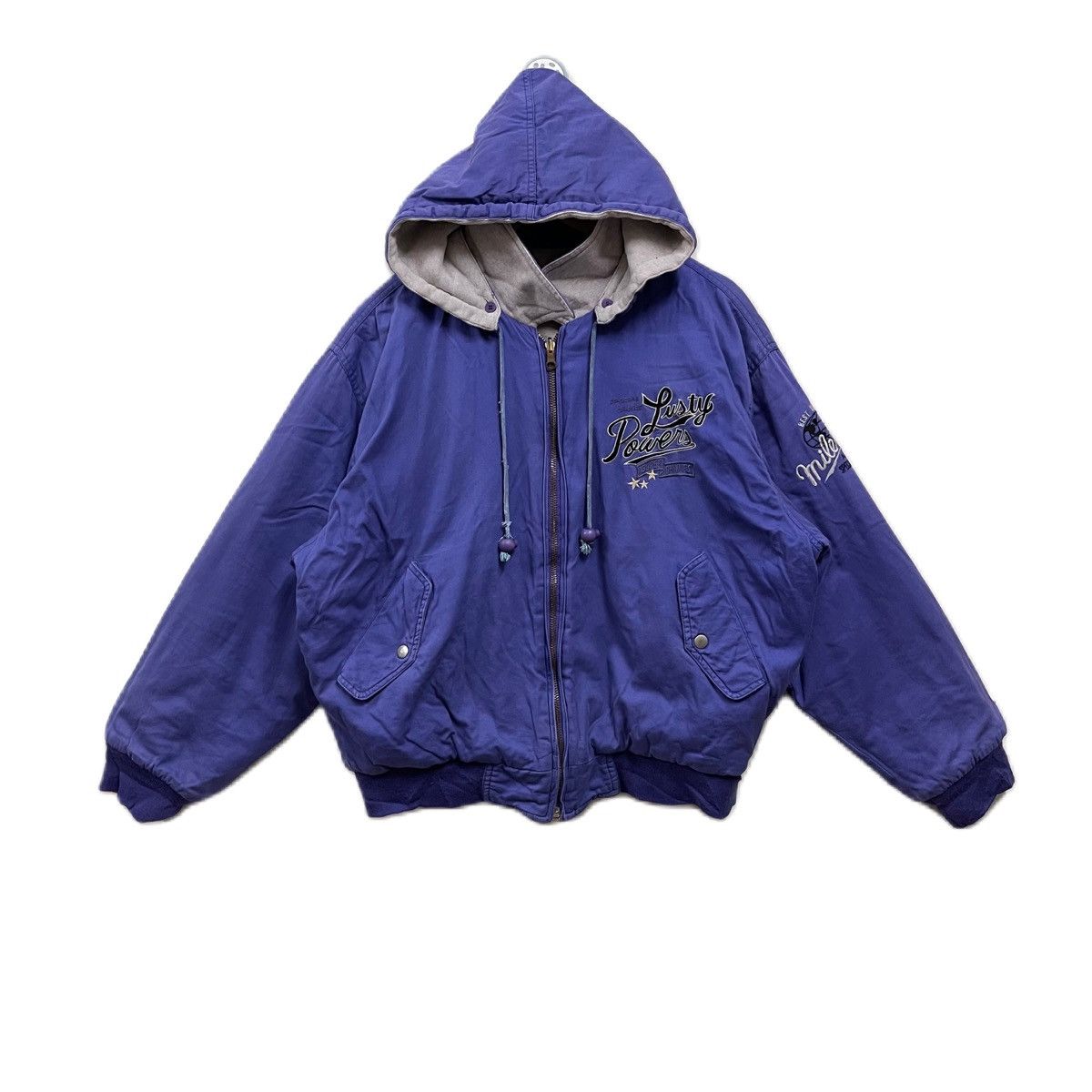 Japanese Brand Vintage 90s Milestone Lusty Power reversible bomber jacket Size US L / EU 52-54 / 3 - 2 Thumbnail