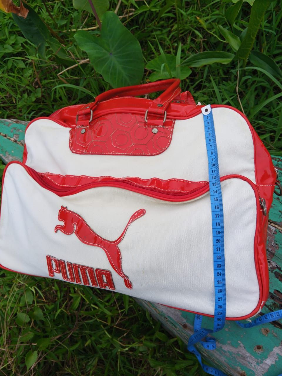 Puma puma red & White leather bowling bag vintage Size ONE SIZE - 5 Thumbnail