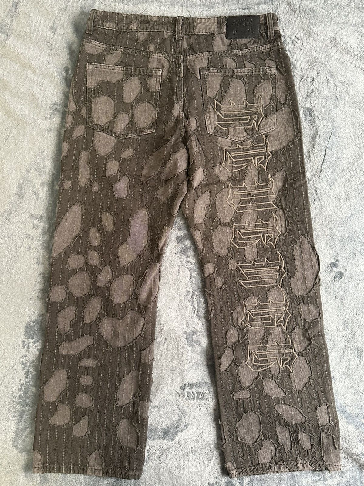 Revenge Revenge Thrashed Boro Grey Denim Pants Size US 34 / EU 50 - 2 Thumbnail