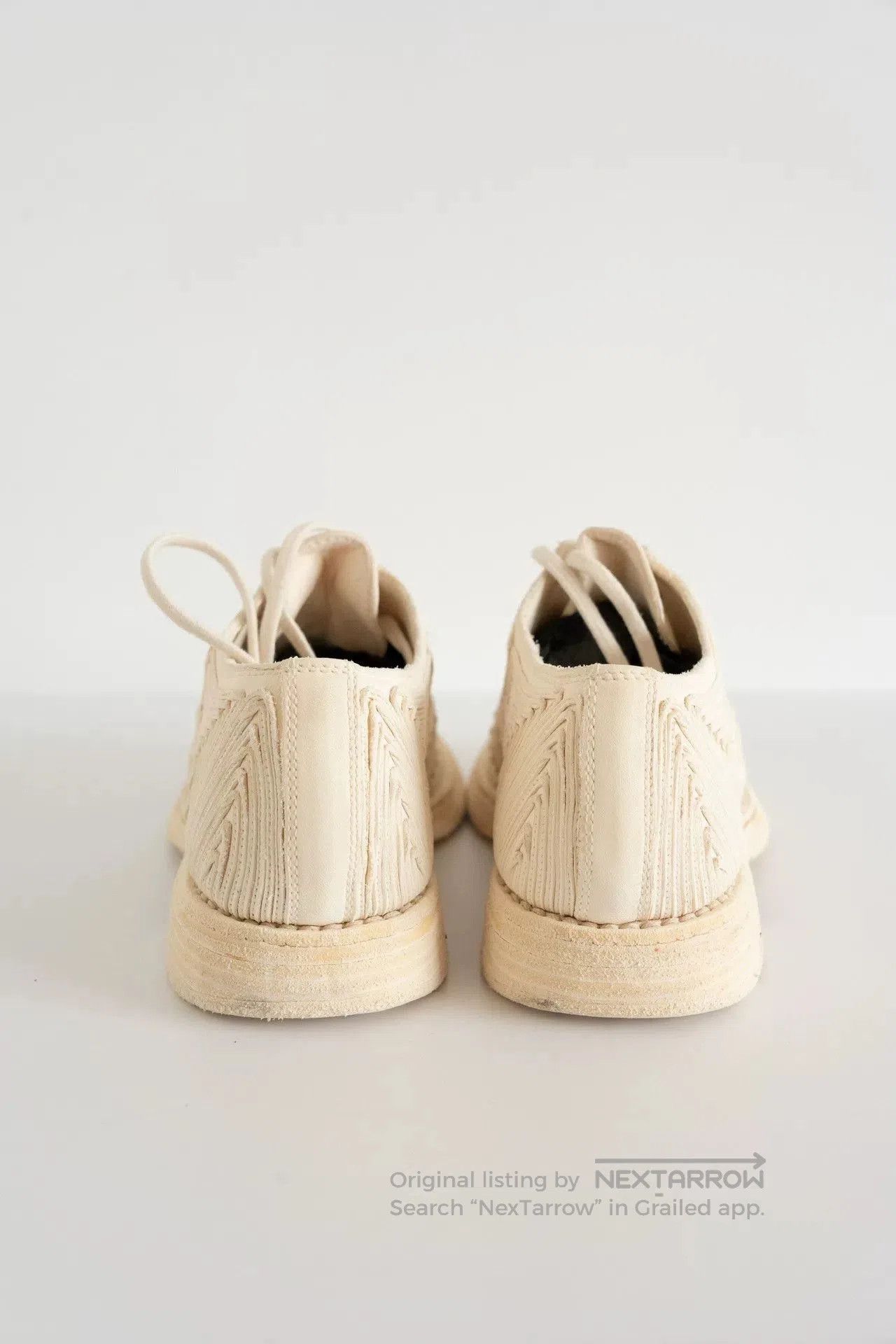 Guidi Guidi Leather Derby Shoes in Beige. Size US 5 / EU 37 - 4 Thumbnail