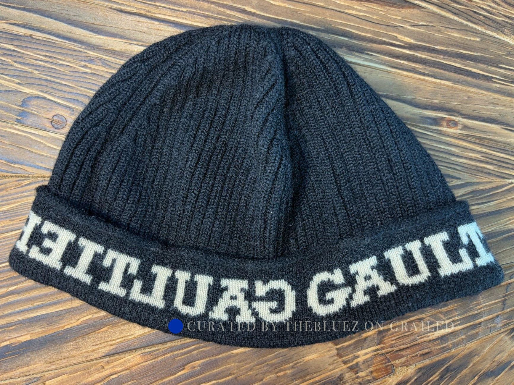 Jean Paul Gaultier Vintage 90s Logo Black Beanie Size ONE SIZE - 1 Thumbnail