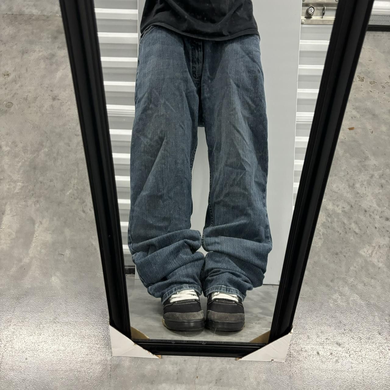 Japanese Brand × Vintage Crazy Vintage Y2K/2000s Baggy grunge Dark Wash Skater Denim Jeans! Size US 40 / EU 56 - 1 Thumbnail