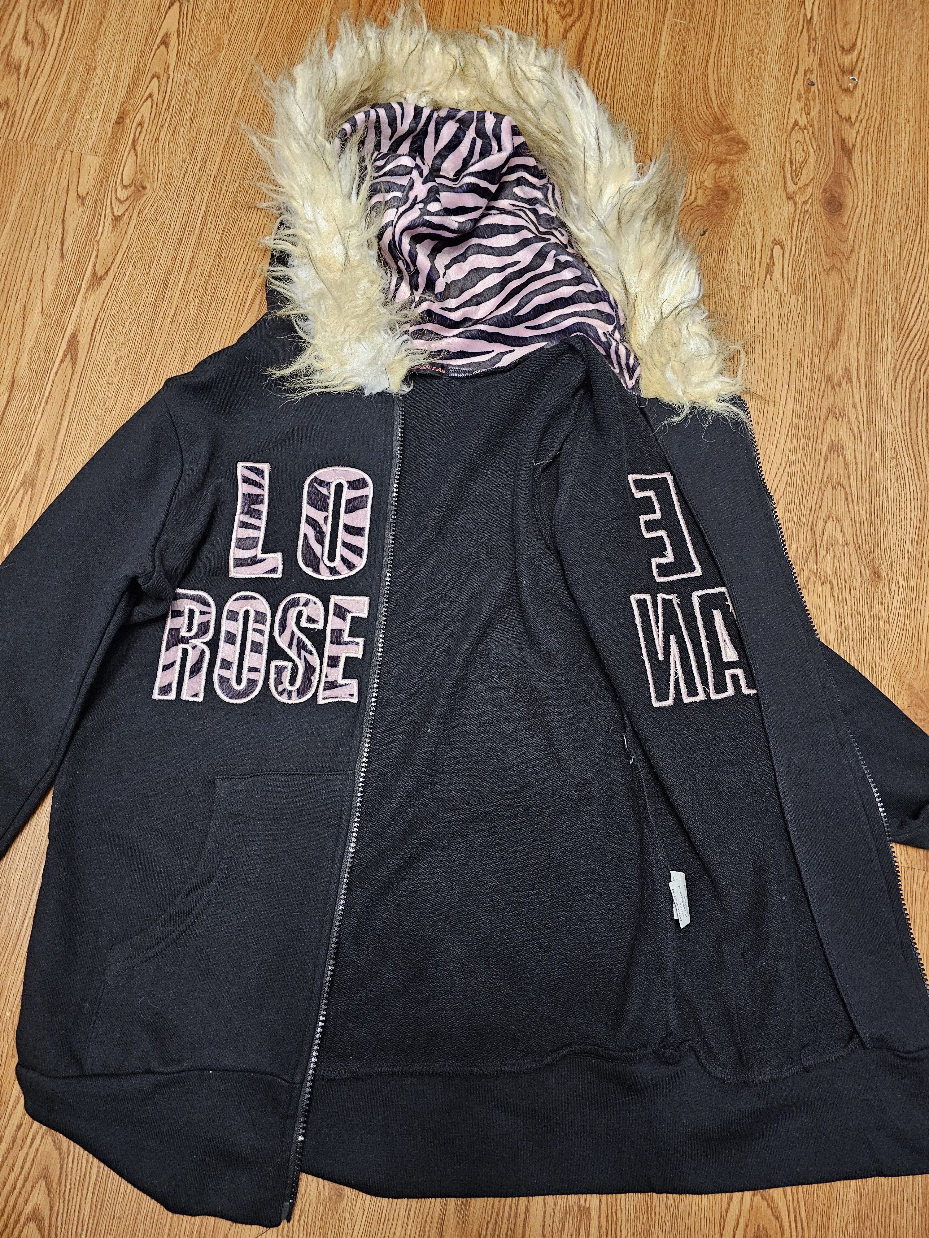 If Six Was Nine 2000s Faux Fur Rose Fan Fan Zip Hoodie Size US M / EU 48-50 / 2 - 3 Thumbnail