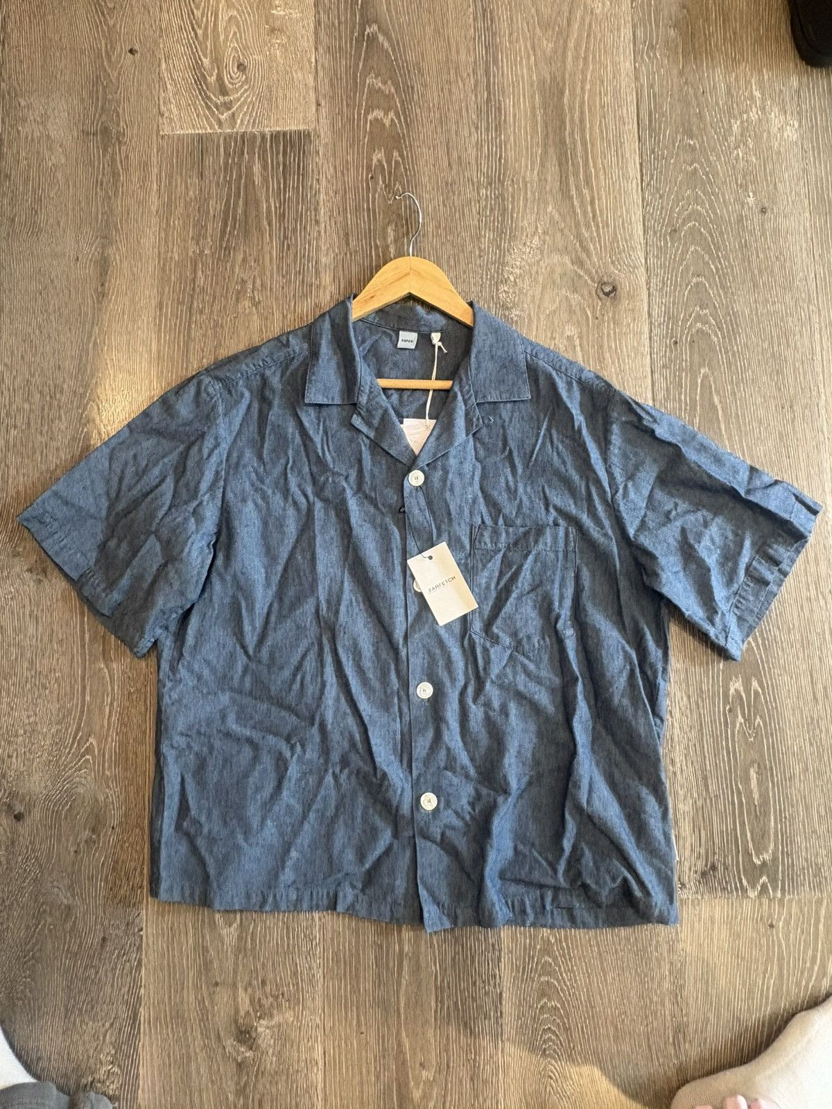 Aspesi Aspesi Short Sleeved Button Down Gray/Blue/Denim L Size US L / EU 52-54 / 3 - 5 Thumbnail