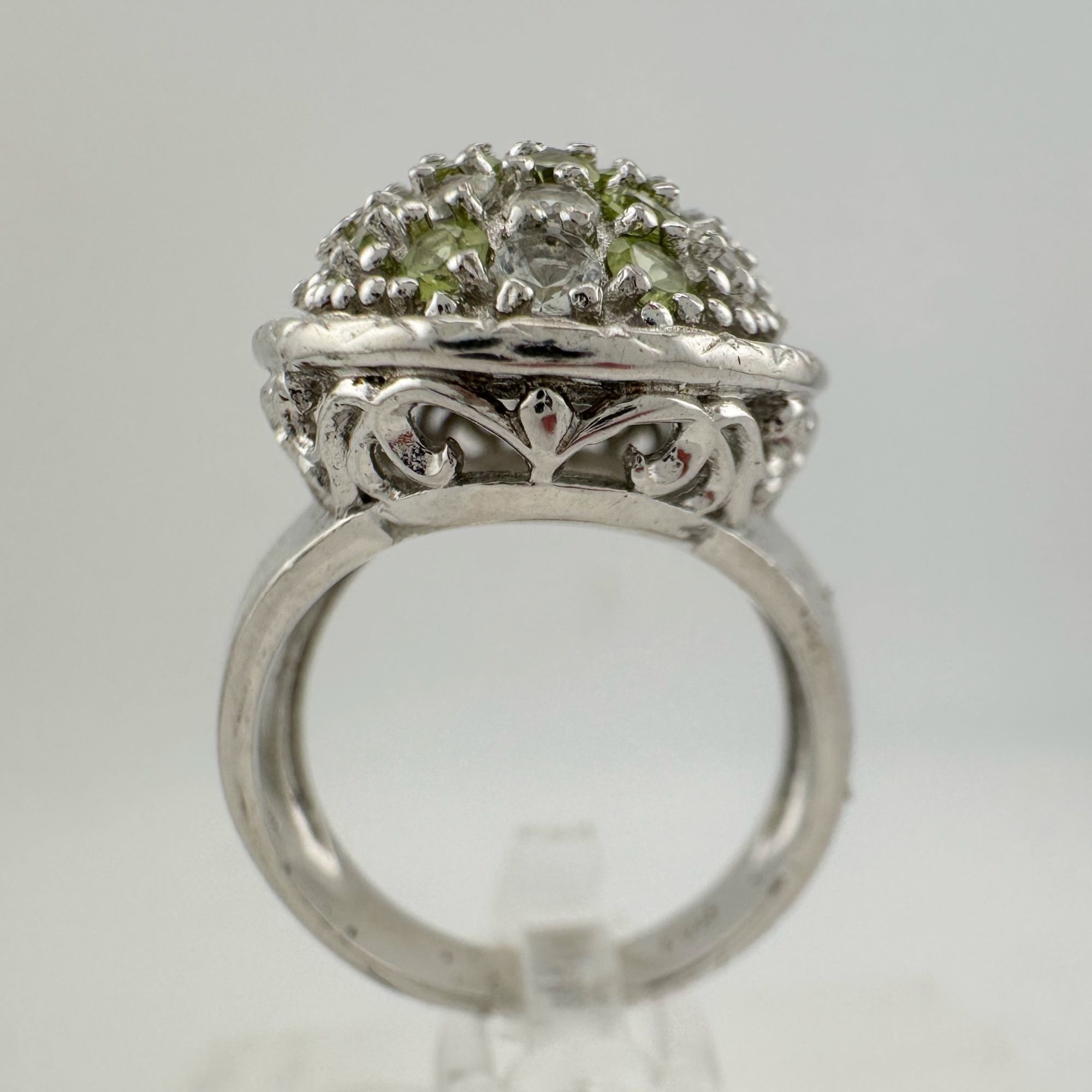 Other 3 Carat Large and Beautiful Peridot Pave' Ring Size 7 Size ONE SIZE - 3 Thumbnail