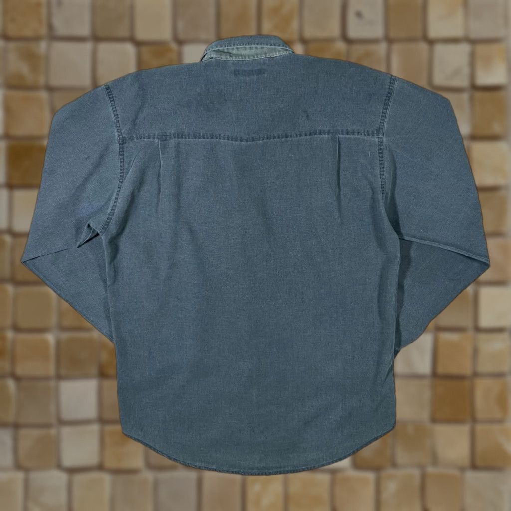 Bugle Boy VINTAGE Bugle Boy Shirt Men Classic Washed Grey Cotton Blend Long Sleeve Button-Up Medium Mens Size US M / EU 48-50 / 2 - 1 Thumbnail