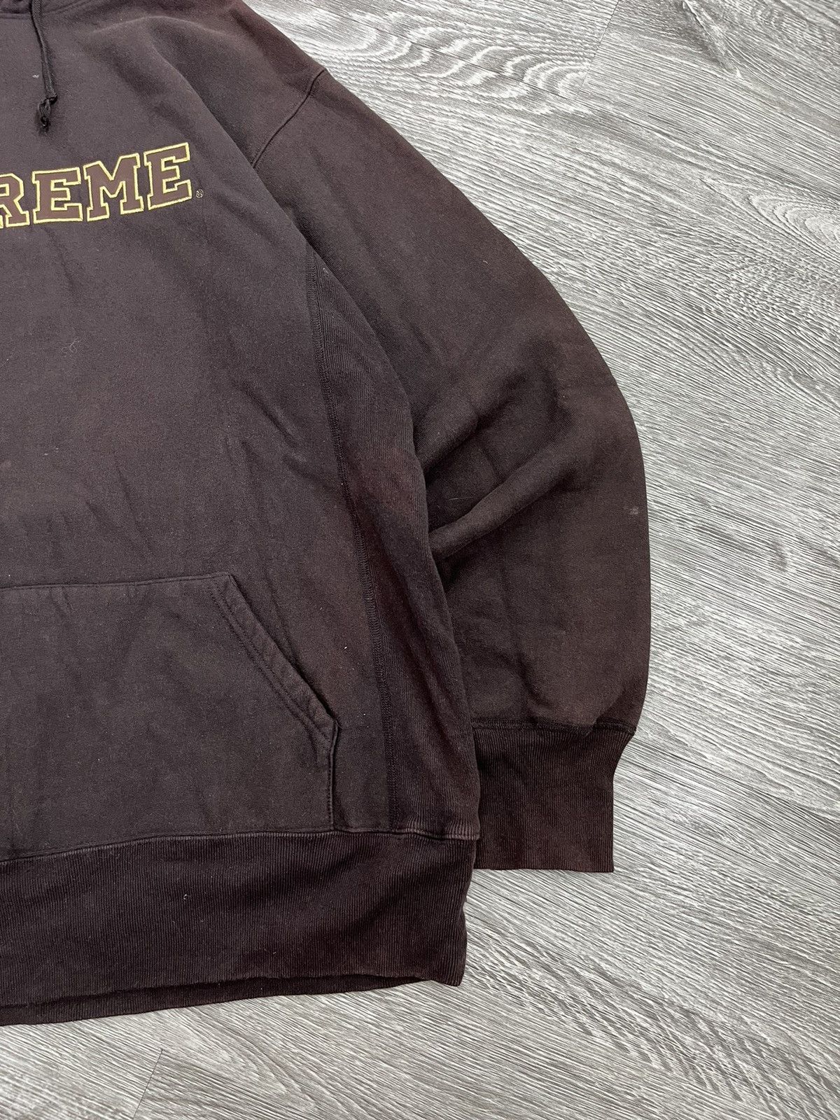 Supreme × Vintage Supreme Spell Out Hoodie Early 2000s Brown Size US XL / EU 56 / 4 - 5 Thumbnail