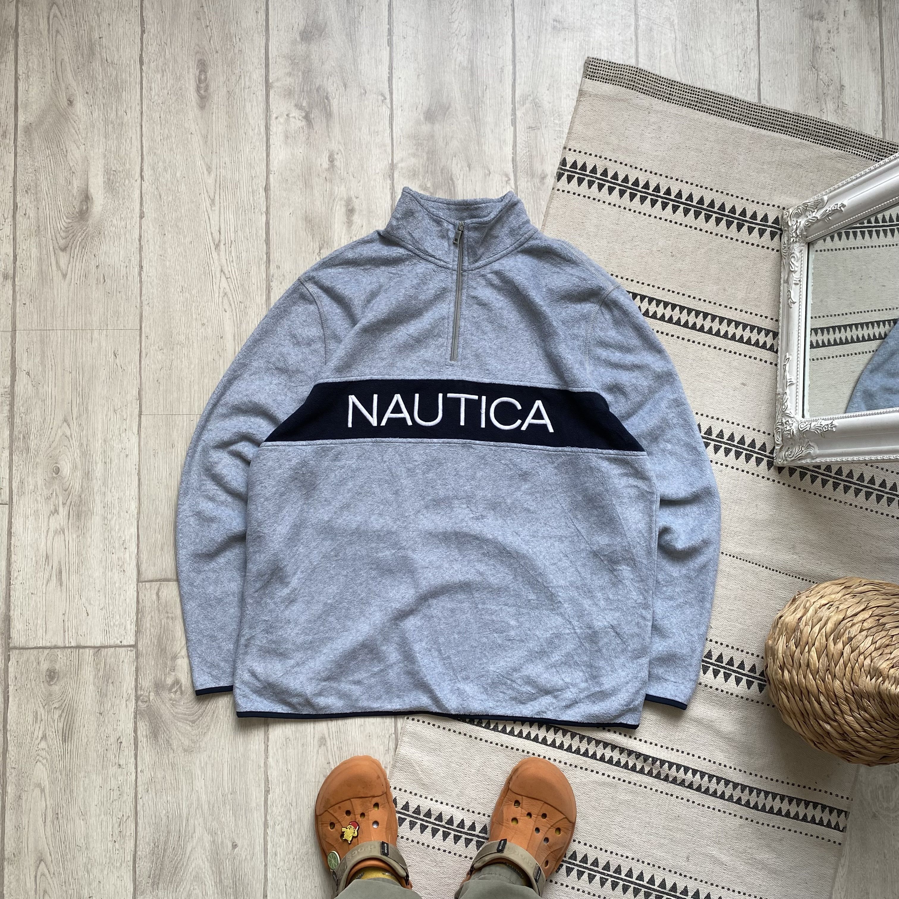 Nautica ⛷️ Vintage Nautica outdoor fleece sweater half zip big logo Size US XL / EU 56 / 4 - 1 Thumbnail