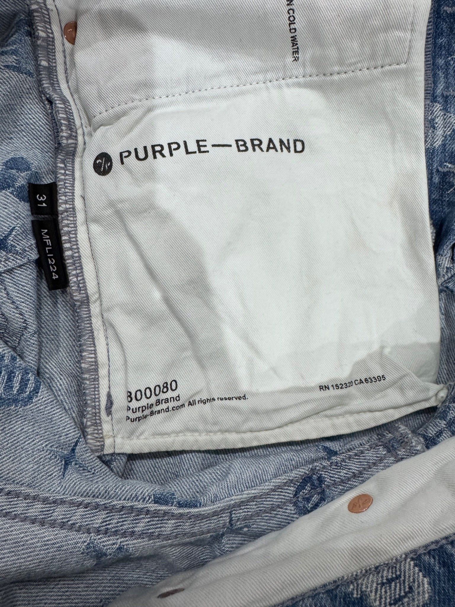 Purple Brand Purple Brand P005 Monogran Jeans Light Indigo Size US 31 - 7 Thumbnail