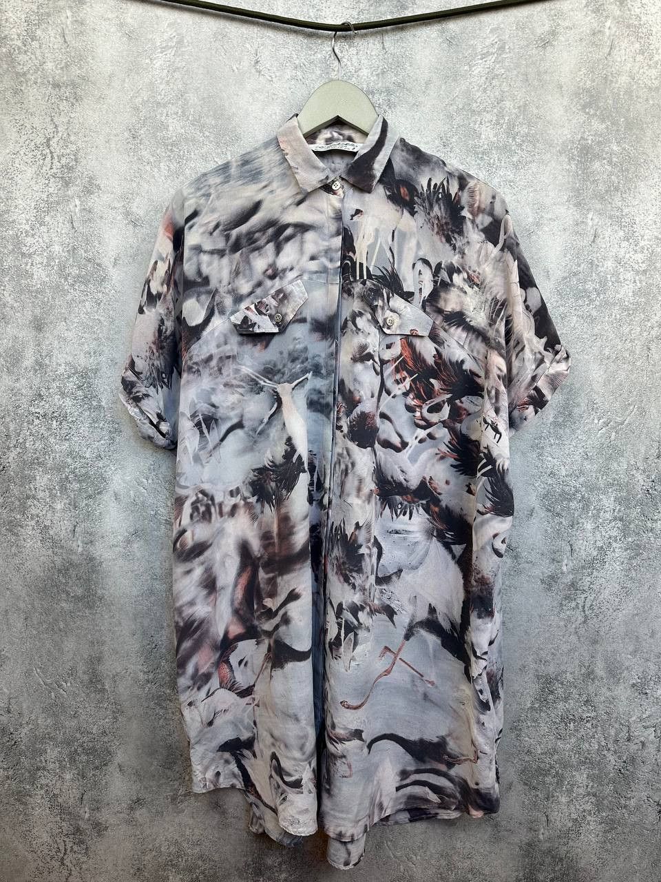 Allsaints Allsaints Spitalfields Antalya Shirt Dress Swans 100% Silk Size M / US 6-8 / IT 42-44 - 1 Thumbnail