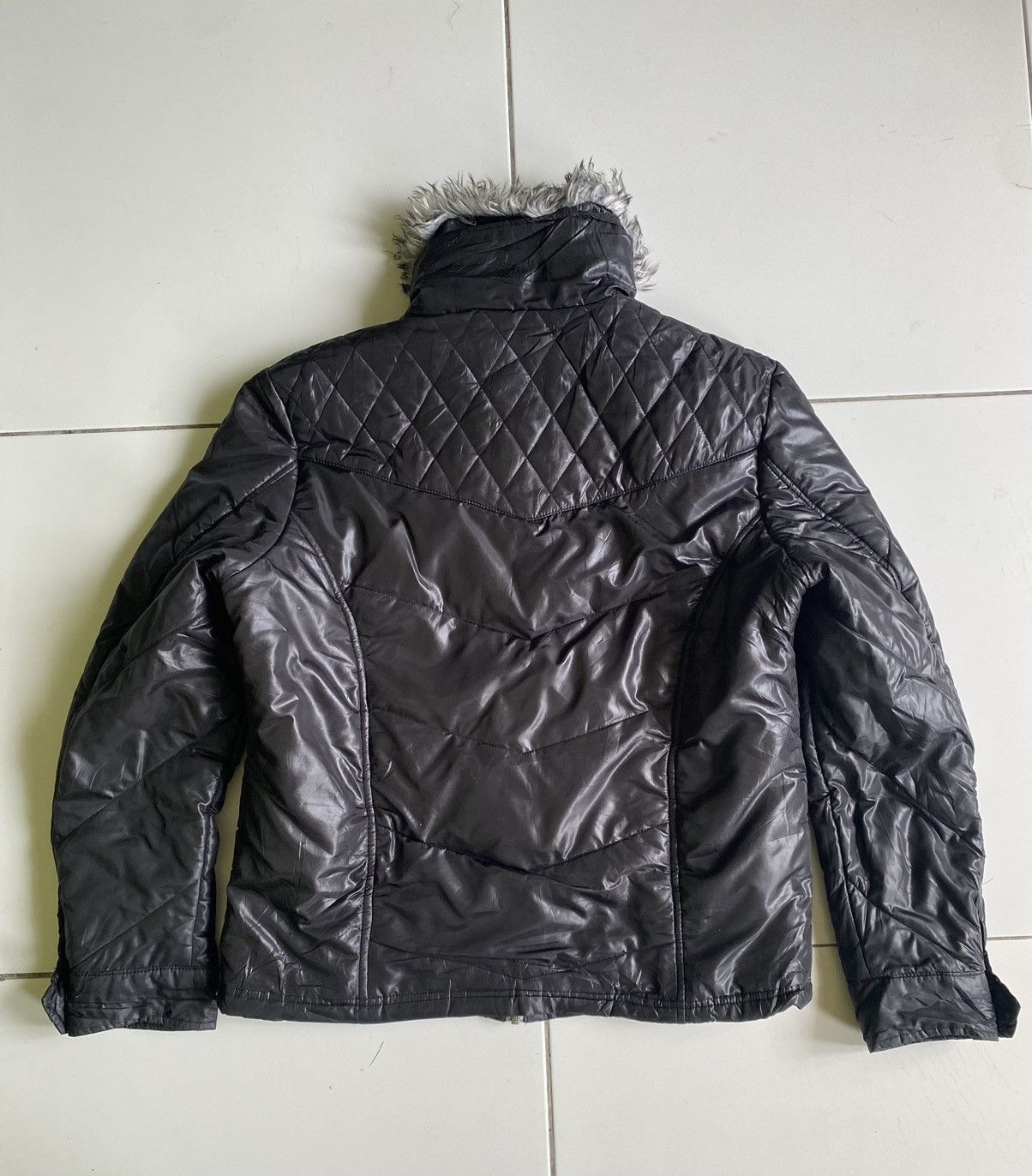 Mossimo Mossimo Quilted Puffy fur faux Black Jacket Size US L / EU 52-54 / 3 - 2 Thumbnail