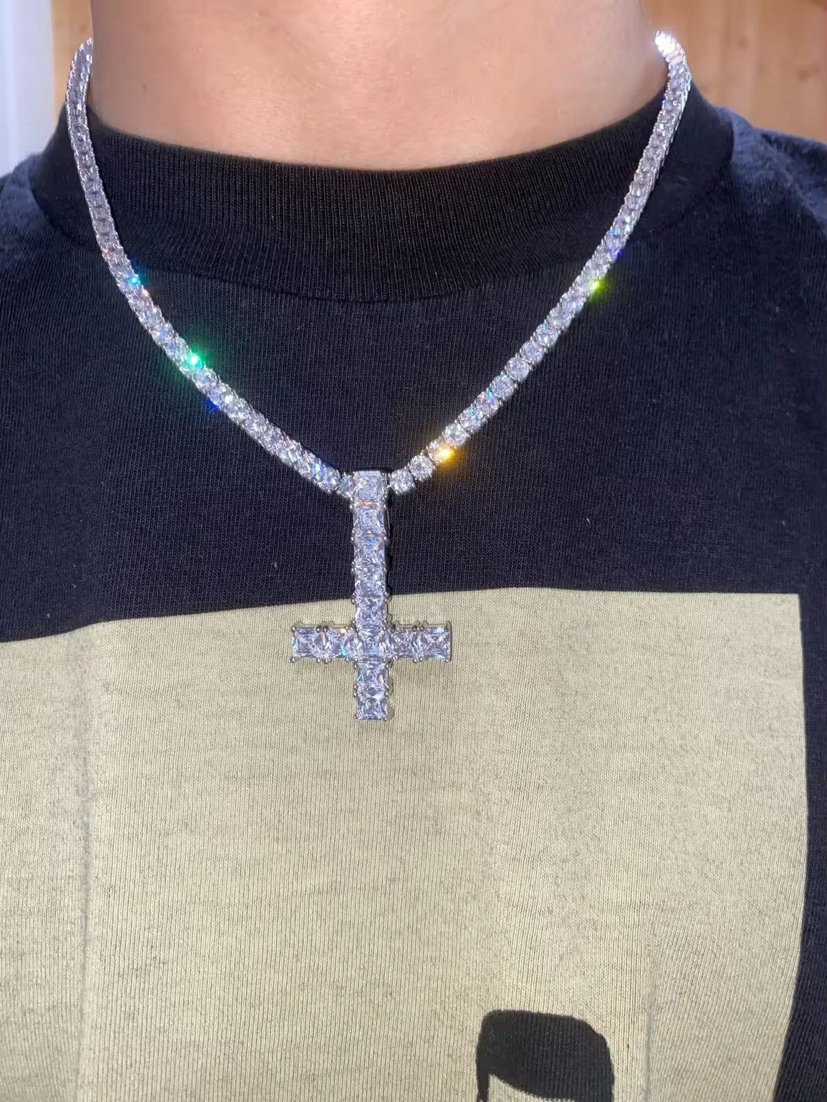Other Bazo 1199 gods lonely kids pink diamond cross bracelet | Grailed