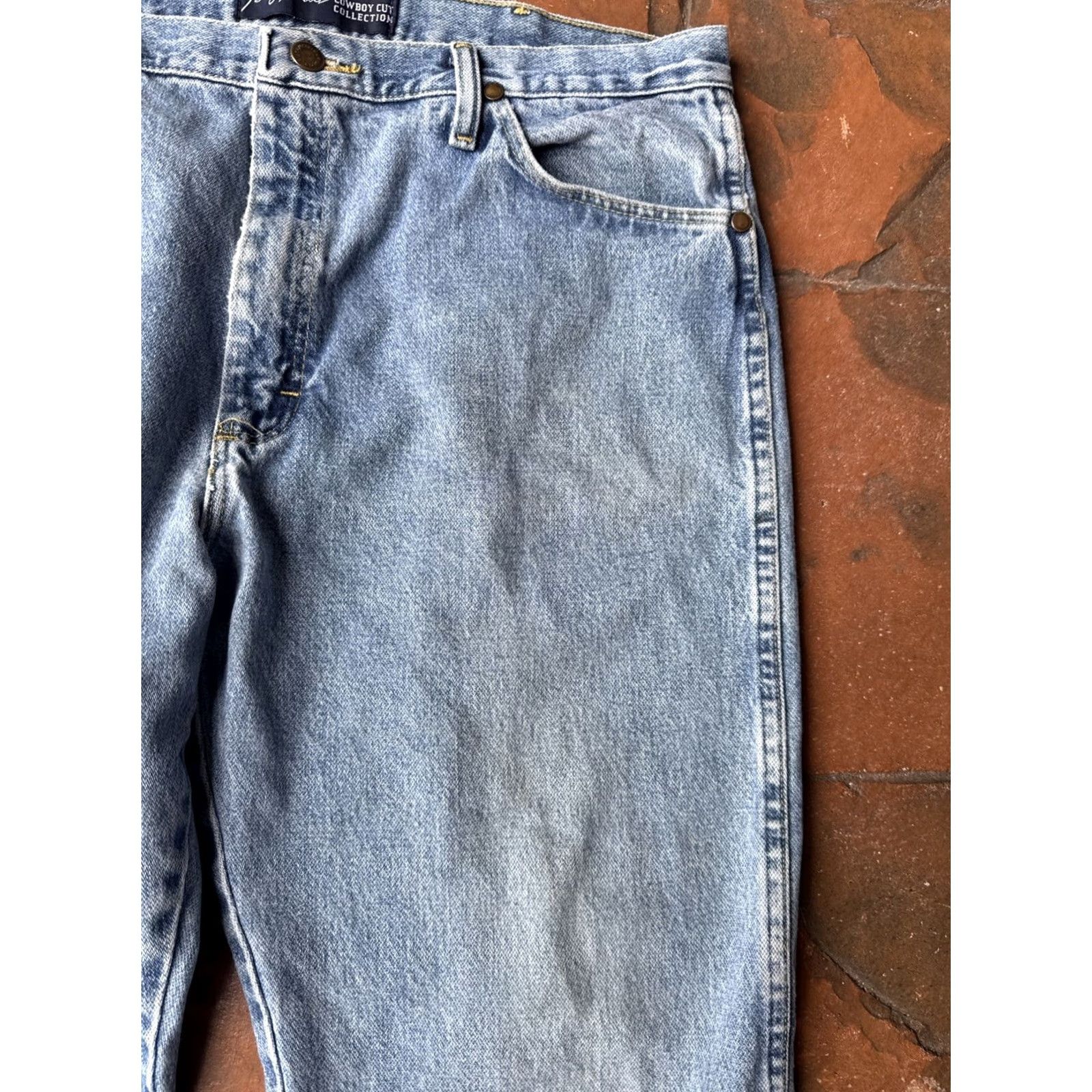 Wrangler Wrangler Cowboy Cut Collection Jeans Men’s 36x30 Blue Regular Straight Denim Cotton Logo Zipper Pocket 5-Pocket Barons USA Cowboys George Strait Size US 36 / EU 52 - 6 Thumbnail