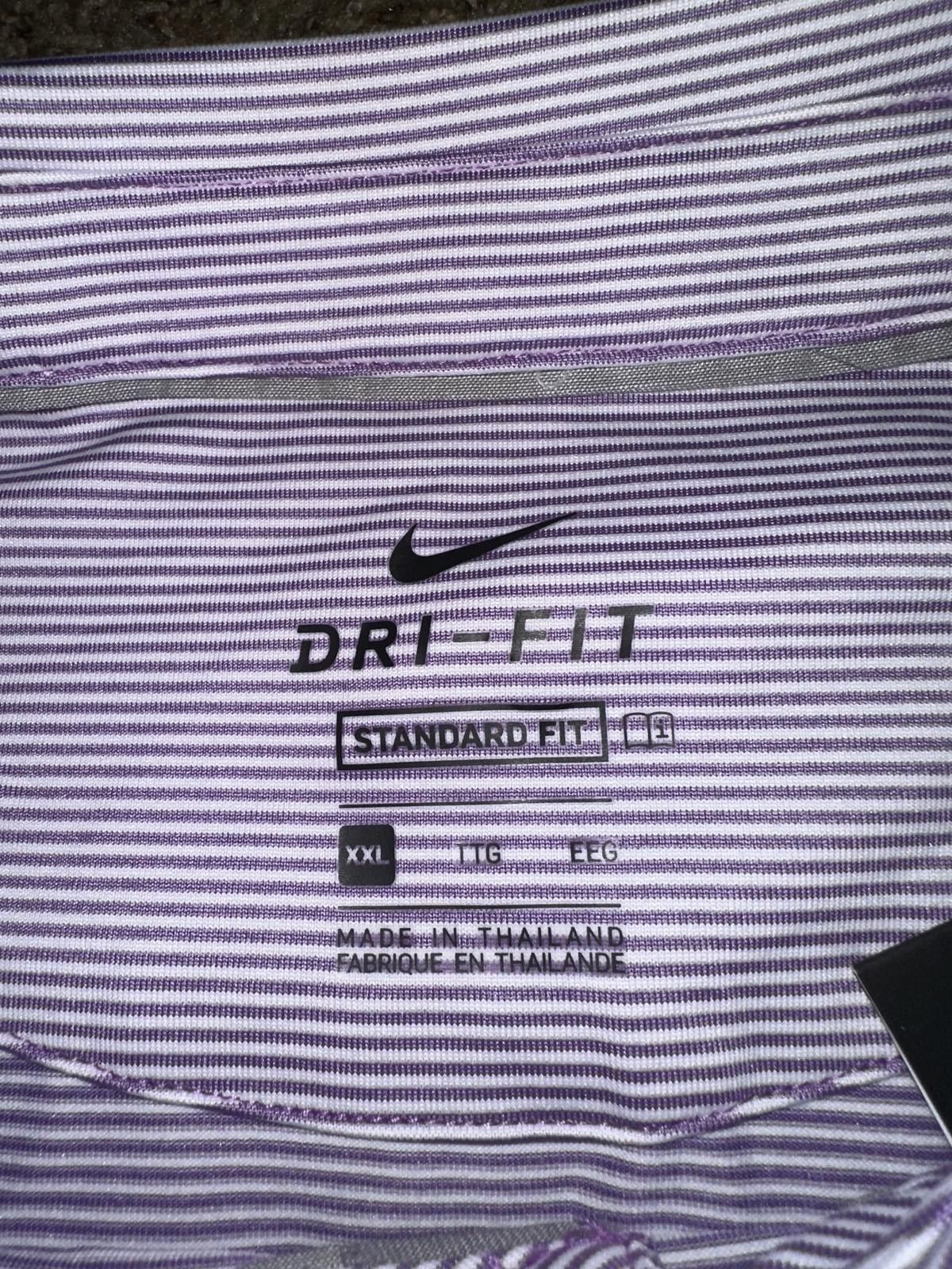 Nike Nike Dri-FIT Player Plum/White Striped Golf Polo Shirt Size US XXL / EU 58 / 5 - 2 Thumbnail