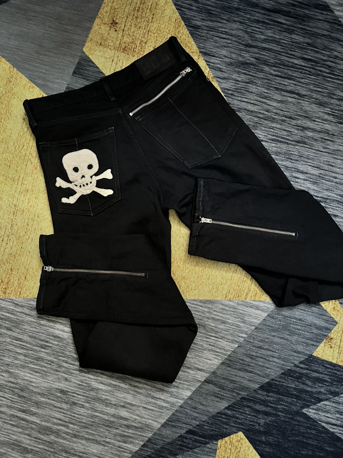Pre-owned If Six Was Nine X Le Grande Bleu L G B St103 Skulls Zipped Punks H2 In Black
