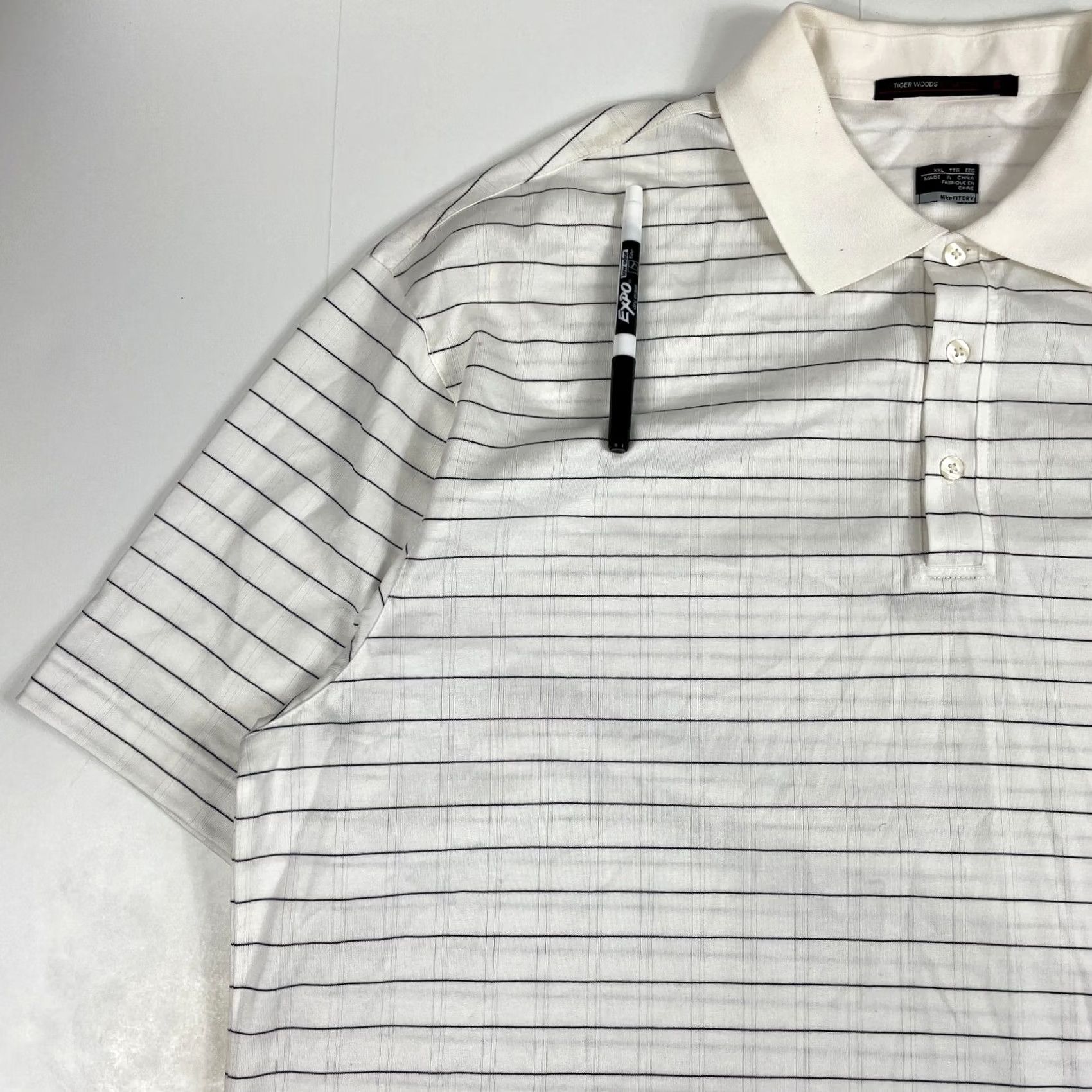 Nike Nike Shirt Mens 2XL White Polo XXL Tiger Woods Dri Fit Short Sleeve Golf Golfing Size US XXL / EU 58 / 5 - 2 Thumbnail
