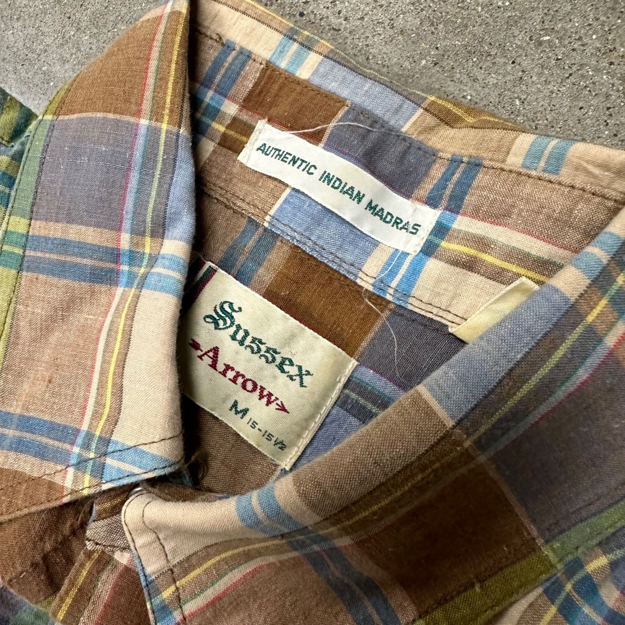 Arrow × Vintage Vintage 60s Sussex Arrow Plaid Short Sleeve Button Up Shirt Size US M / EU 48-50 / 2 - 3 Thumbnail